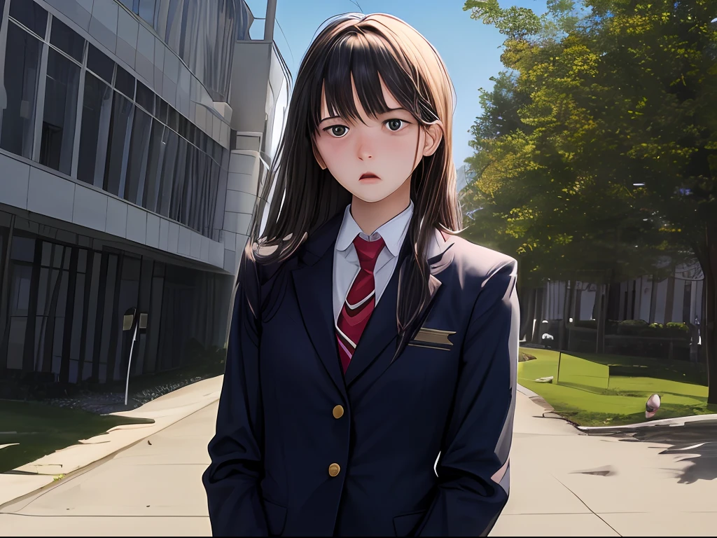 On the campus of a high school,A girl is bullied by other classmates,