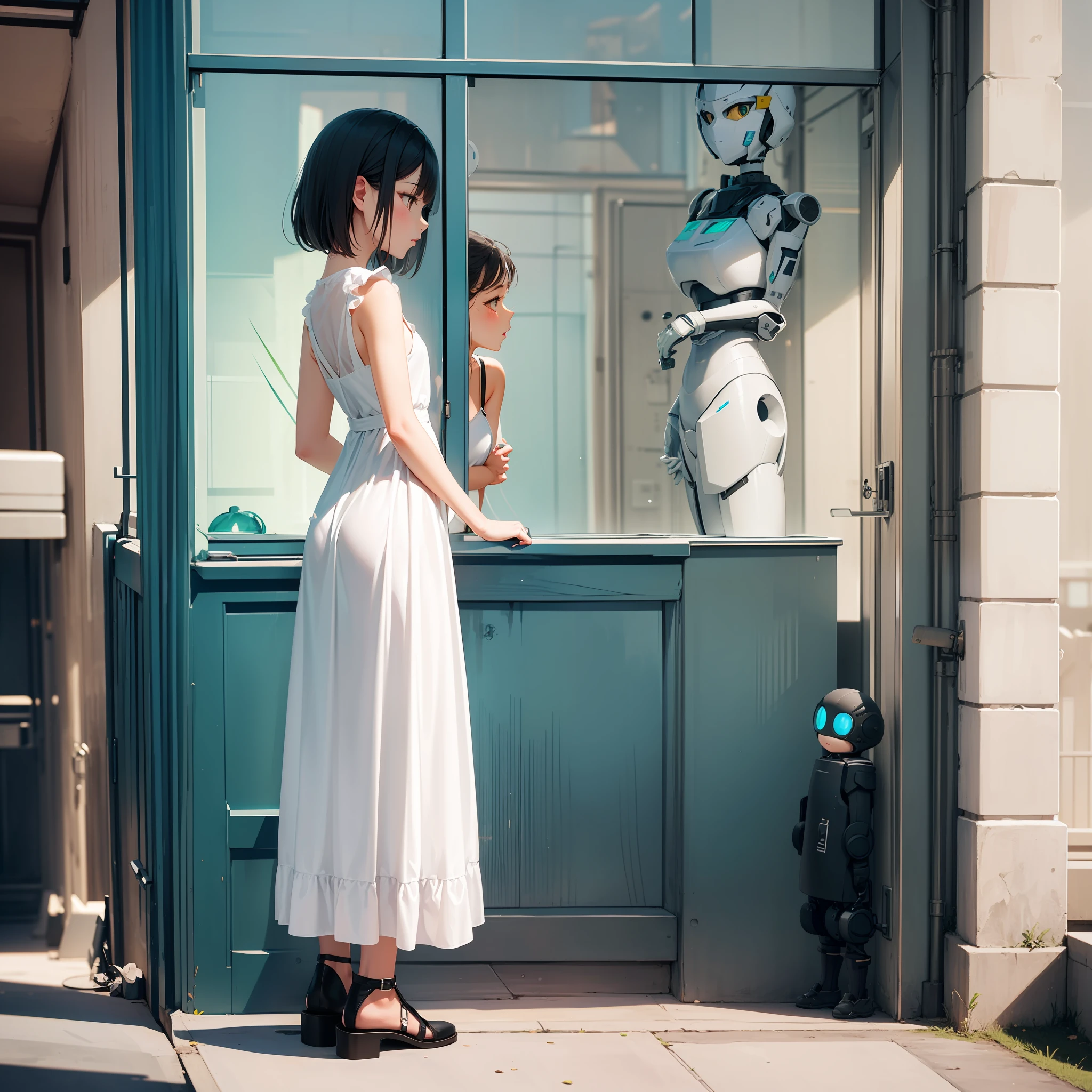 girl kneeling down looking forward