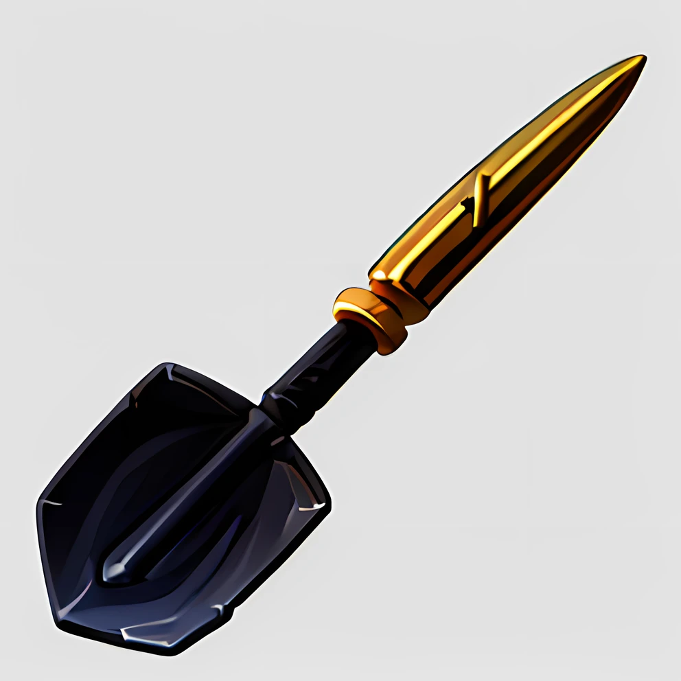 estilo dos desenhos animados,European and American cartoons,Gold panning shovel,shovel,Simple details,Hand drawing,4K,low poly,Minimalist,high-definition