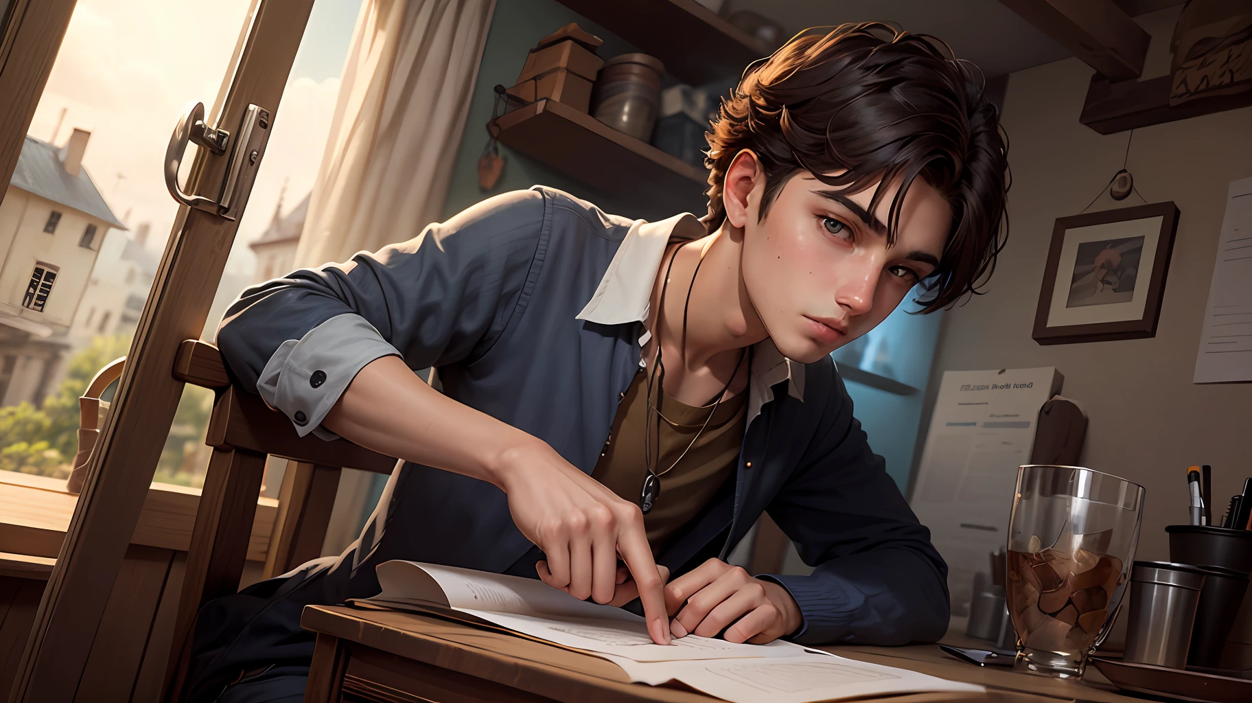 a dreamy and thoughtful young man from the village --auto