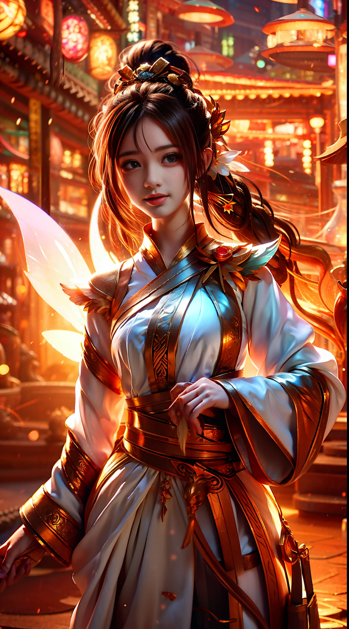 Lively and cute fairy beauty, her personality is lively and cute, kind and innocent, making people feel extremely warm. Prompt words: lively, cute, characteristic, kind, warm.