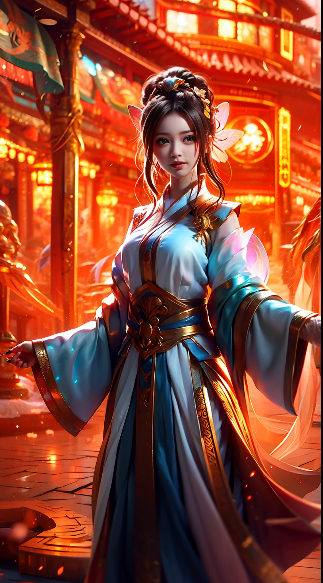 Lively and cute fairy beauty, her personality is lively and cute, kind and innocent, making people feel extremely warm. Prompt words: lively, cute, characteristic, kind, warm.