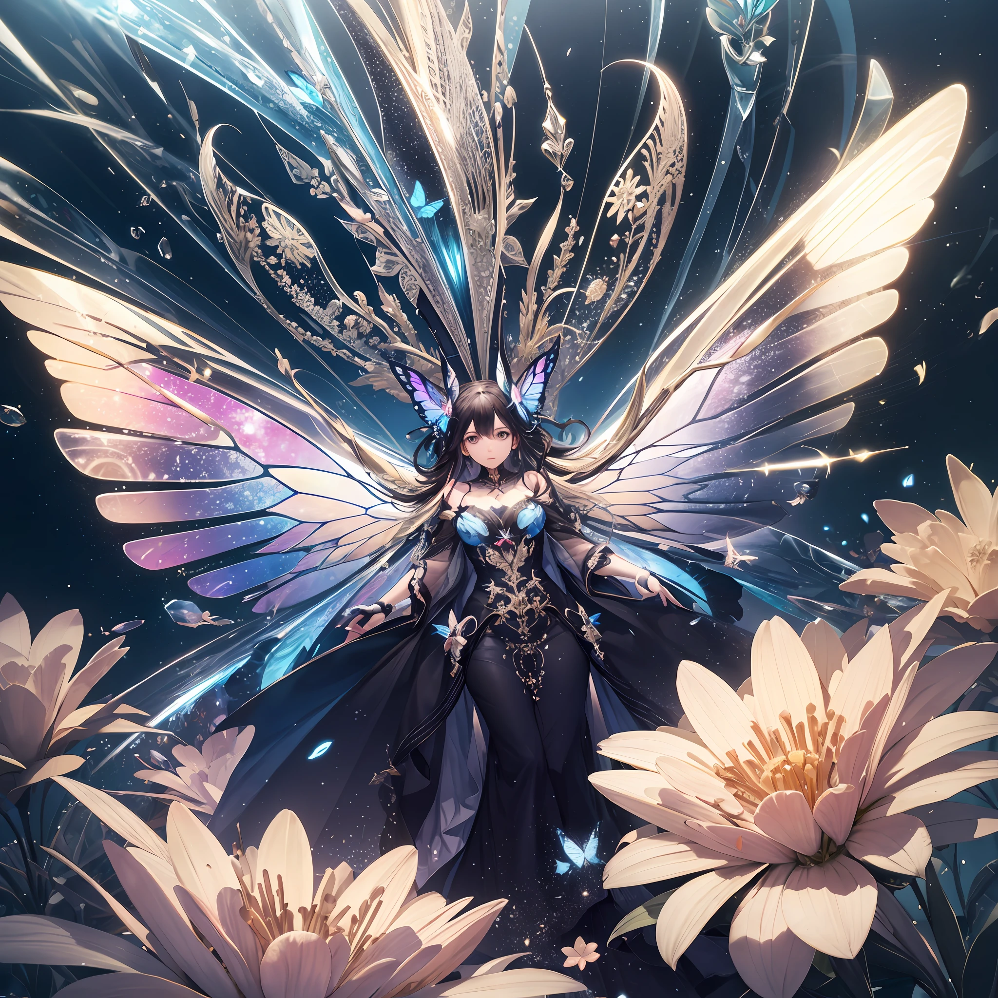 Crystal butterfly, white background, single background (illustration: 1.0), epic composition, natural lighting, HD details, masterpiece, best quality, (very detailed CG unified 8k wallpaper)