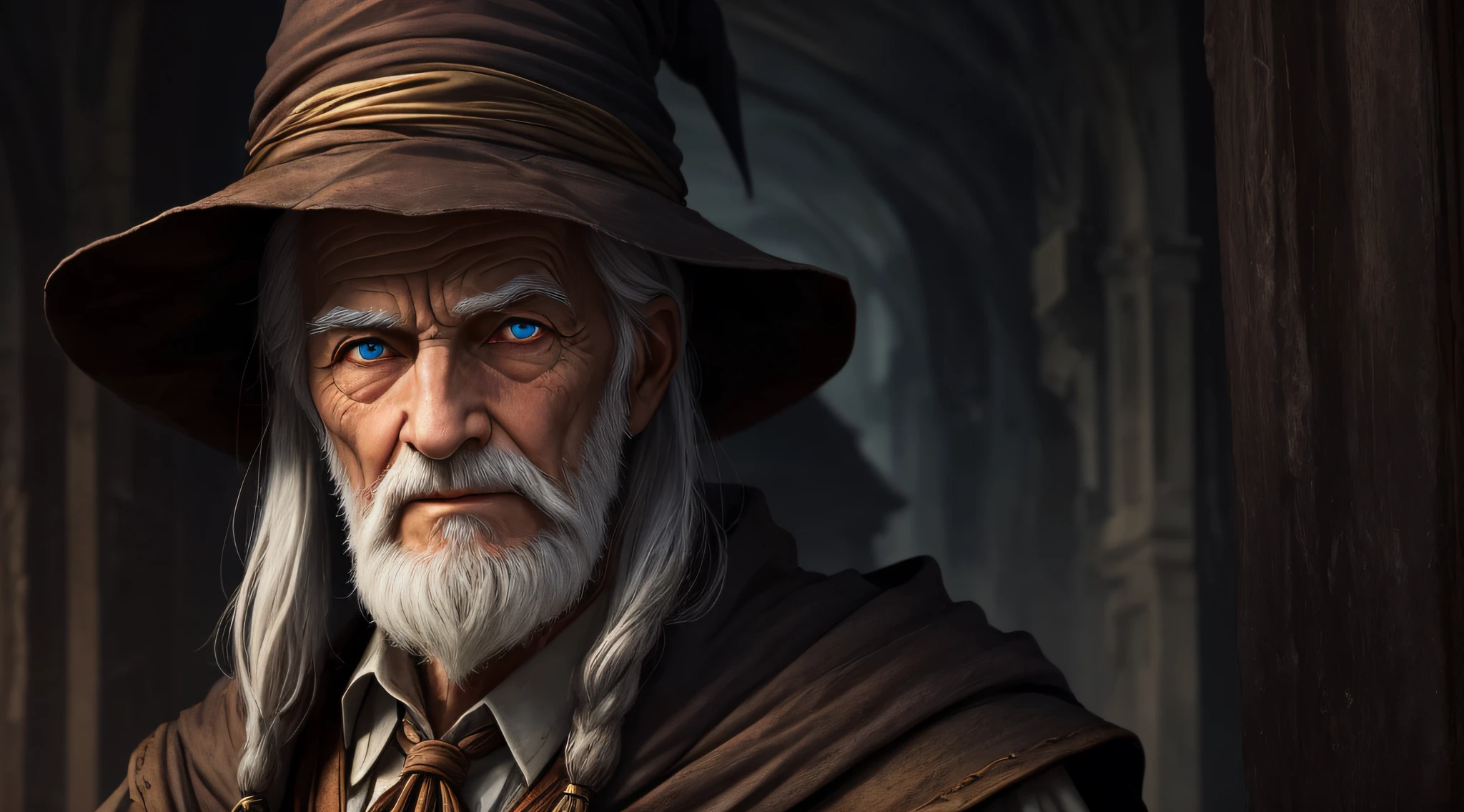 an old wizard with beautiful eyes --auto