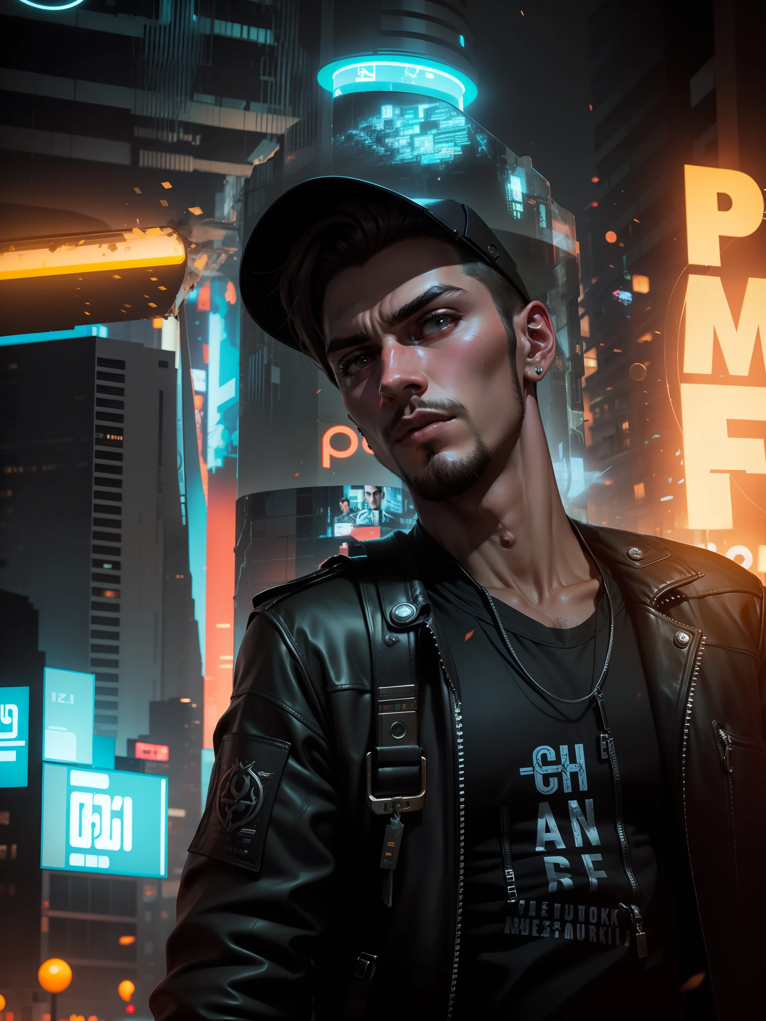 Cyberpunk handsome modern realestic
