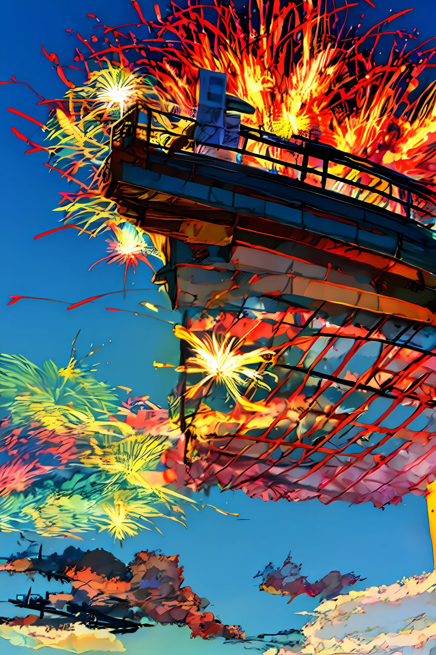 Burning clouds，Glow，firework，miji