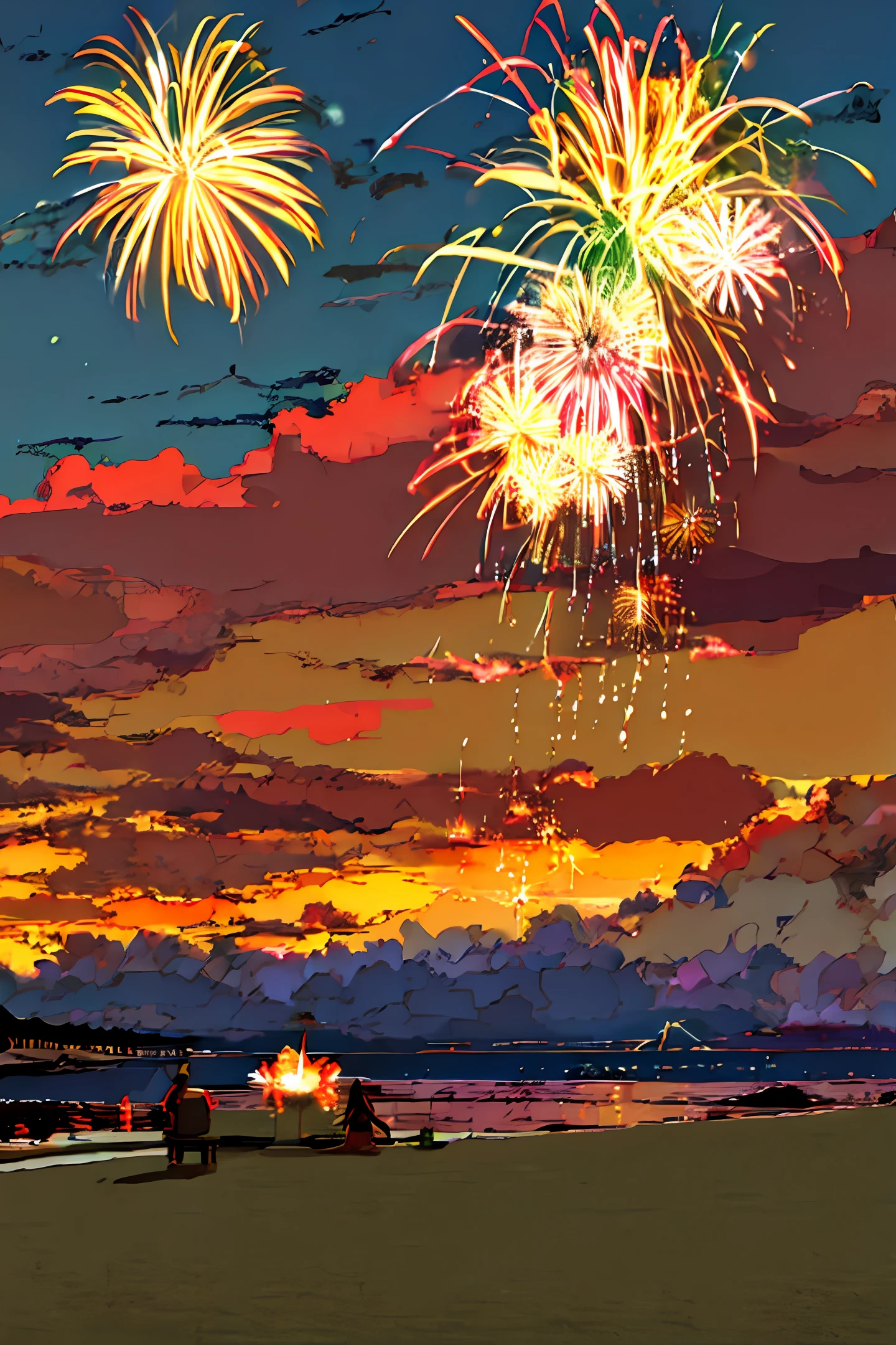 Burning clouds,Glow,firework,miji