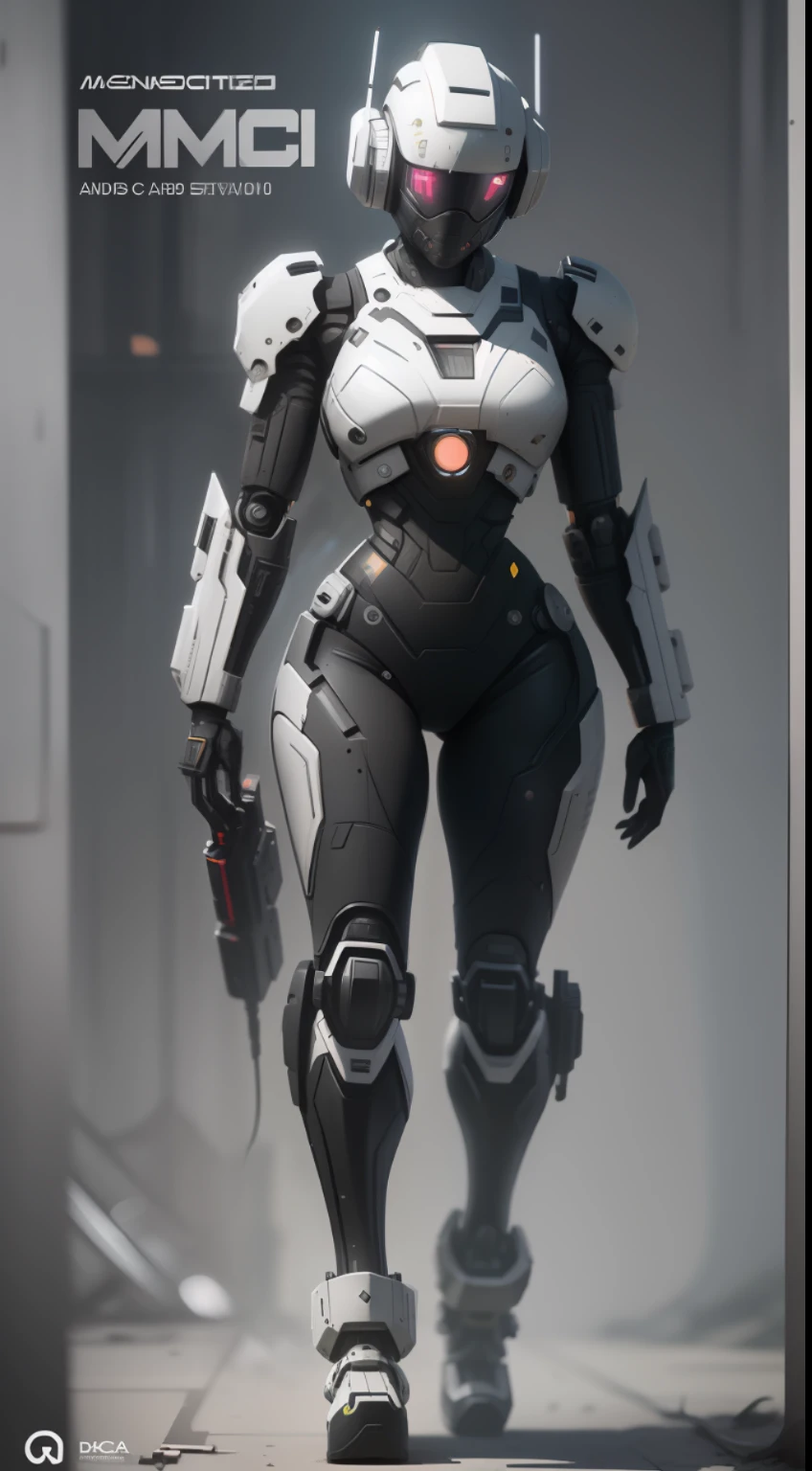 Album cover, Mech head，androids wearing Techwear, （full body）, lunarpunk, by Maciej Kuciara, deconstructivism, darksynth, dystopian art, grey, black, white, hyperrealistic, detailed, 8k, octane render --ar 2:1 --v 4 --q 2 50 --s 2
