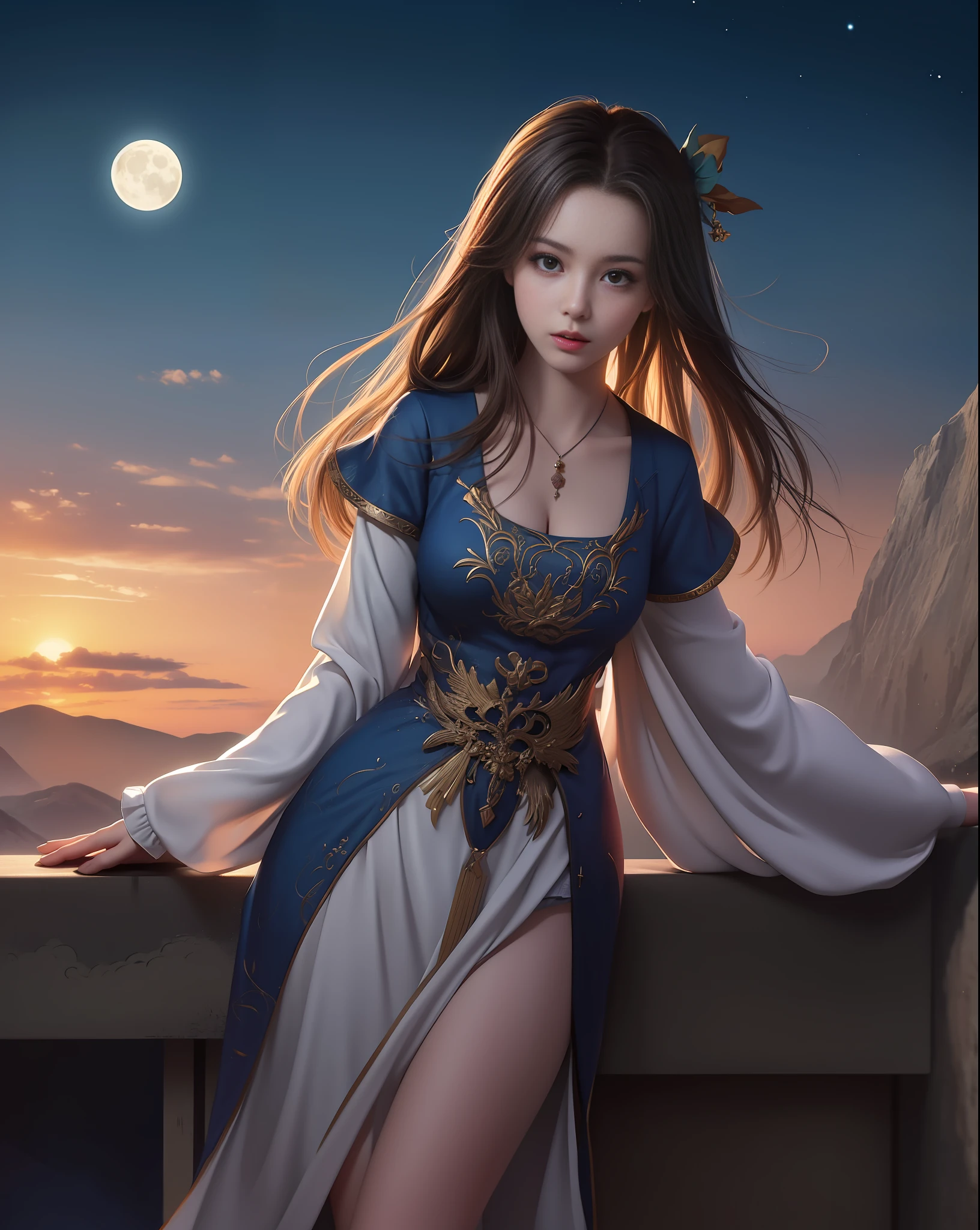 (8k, RAW photo:1.2), best quality, ultra high res,dramatic angle,(fluttered detailed color splashs), (illustration),(((1 girl))),(long hair),(rain:0.9), (头饰:1.4),少女身边有一座古宫,汉服,(重点),彩色水墨画,(泼彩),泼彩,(((colorful))),(素描:0.8) , Masterpiece, best quality, beautiful painted, highly detailed,(denoising:0.6),[splash ink],((ink refraction)), (beautiful detailed sky),moon,highly,detaild,(masterpiece, best quality, extremely detailed） CG unity 8k壁纸，杰作，最好的质量，超详细），（石蒜），