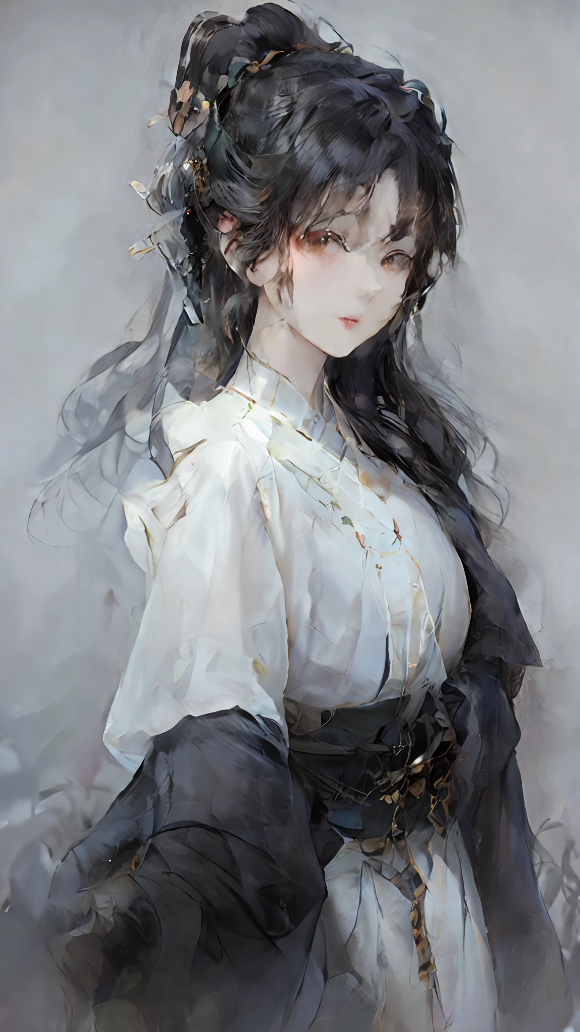 a close up of a woman with white hair and a white mask, beautiful character painting, guweiz, artwork in the style of guweiz, white haired deity, by Yang J, epic exquisite character art, stunning character art, by Fan Qi, by Wuzhun Shifan, guweiz on pixiv artstation