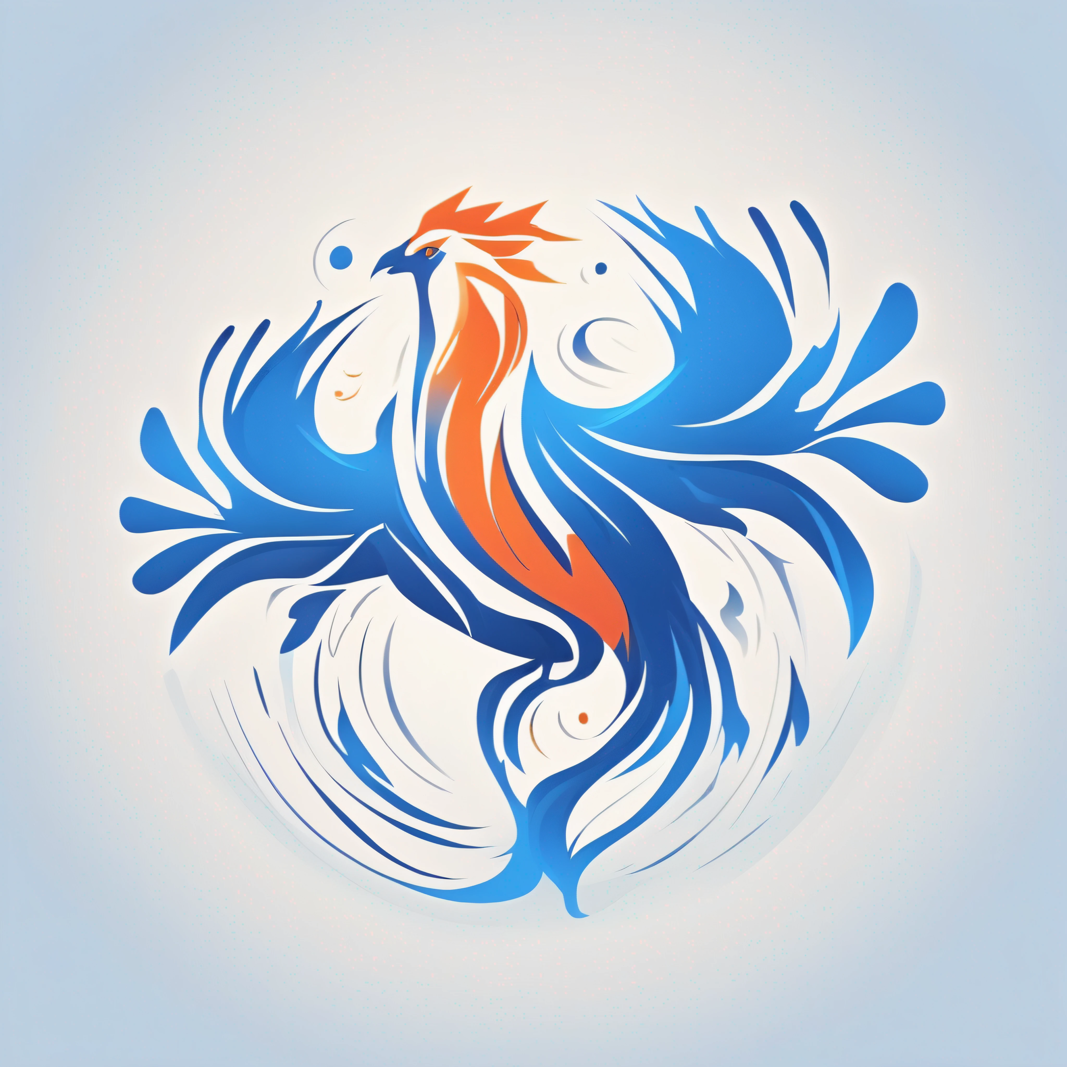logo, vector, logo design, vector, simple, flat, icon, minimalism, well-defined lines and contours, centralized, a fantastic animal Blue Phoenix, atistas James Jean.
