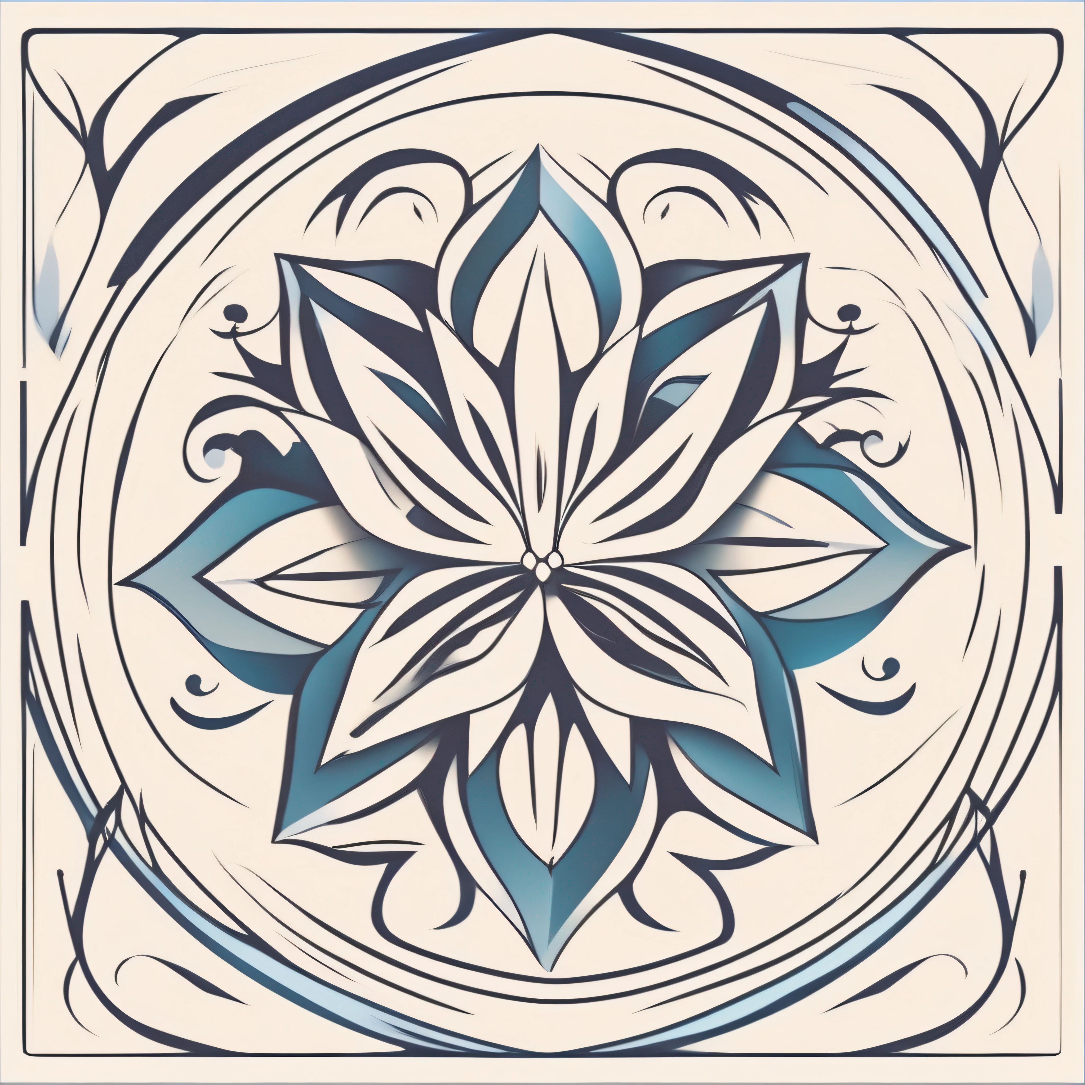 Logo, vector, Type Logo design, vector, simple, flat, icon, minimalist, well-defined lines and contours, Centralized, Mystical element a Flower of Nix, atistas James Jean.