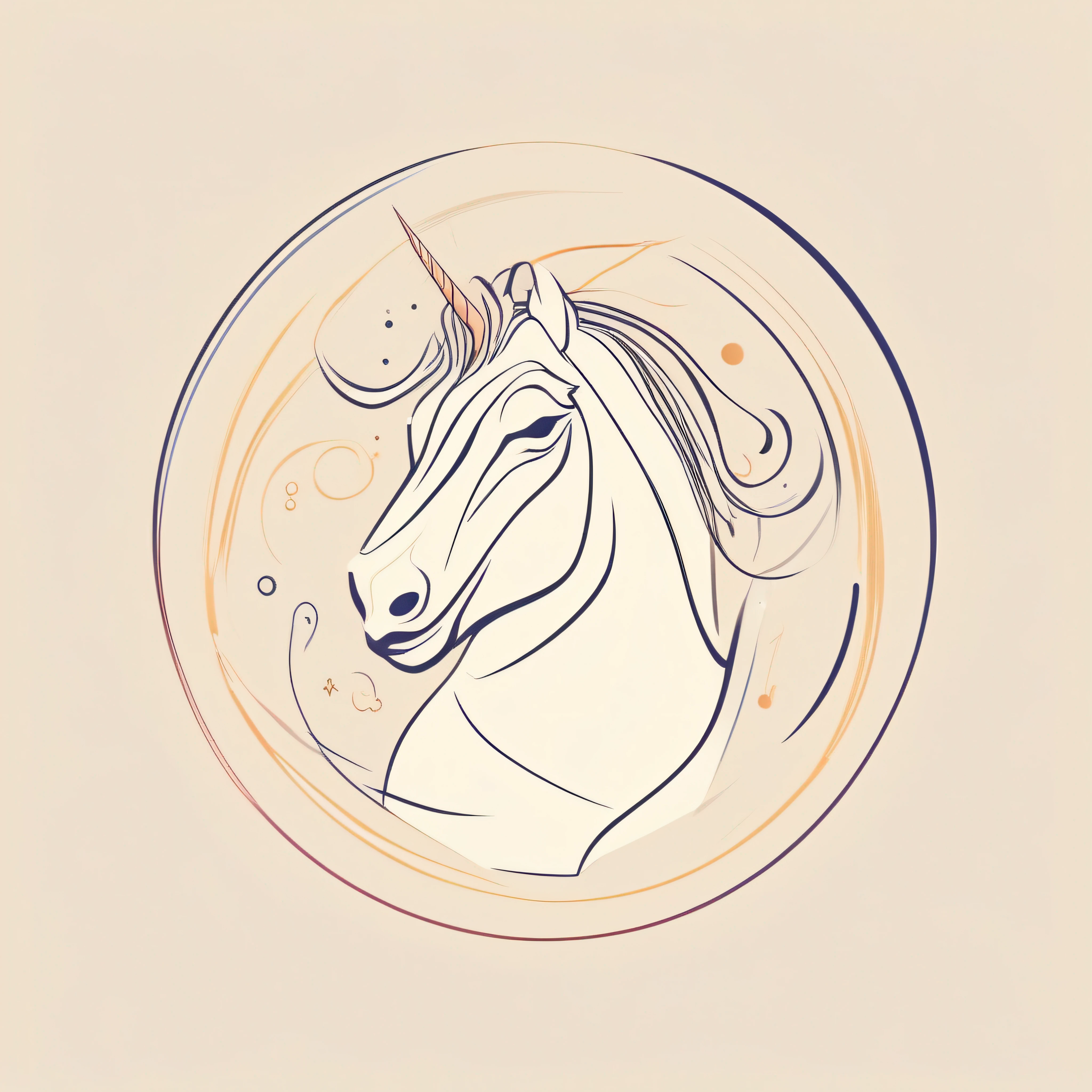 logo, vector, logo design, vector, simple, flat, icon, minimalism, well-defined lines and contours, centralized, a fantastic animal Unicorn, atistas James Jean.