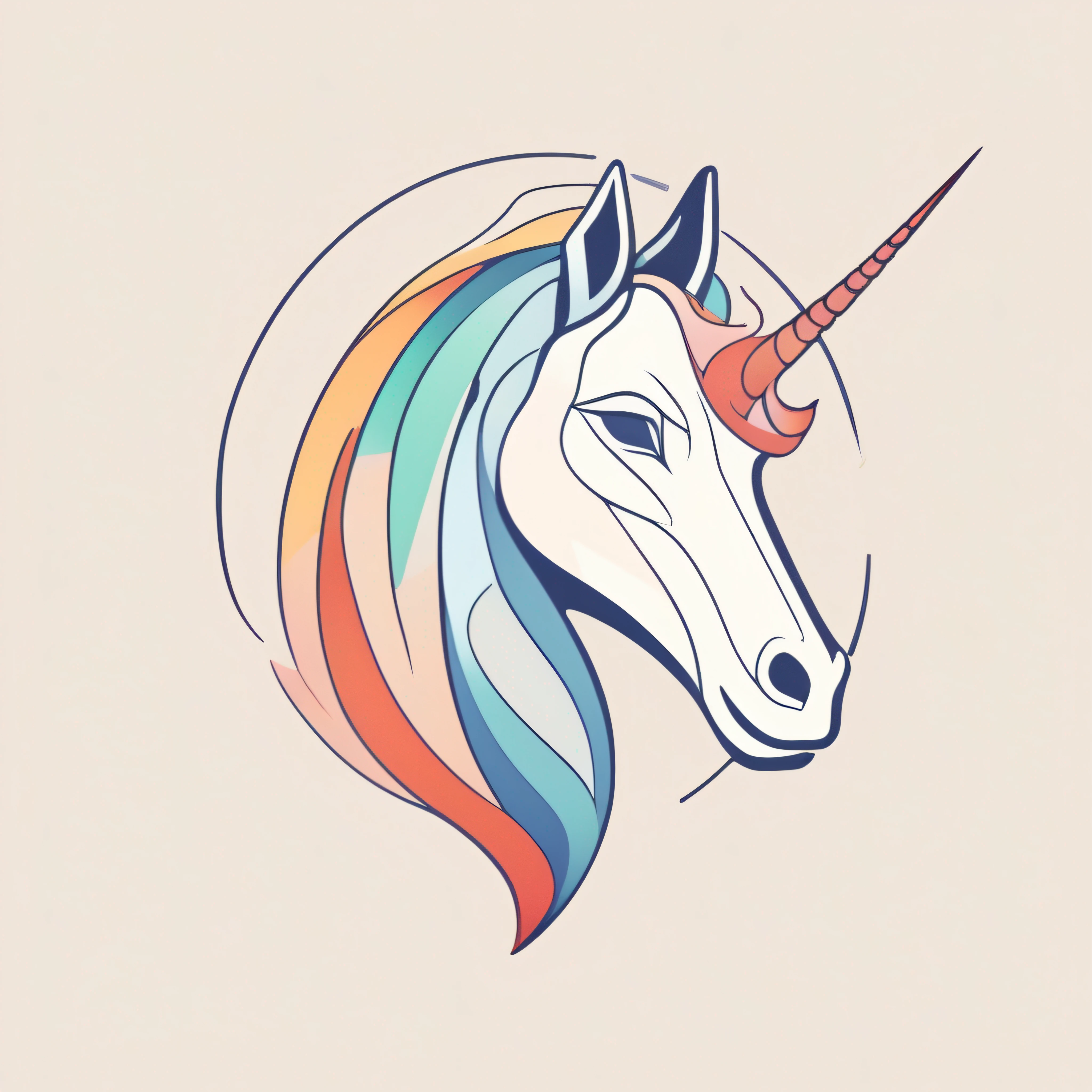 logo, vector, logo design, vector, simple, flat, icon, minimalism, well-defined lines and contours, centralized, a fantastic animal Unicorn, atistas James Jean.