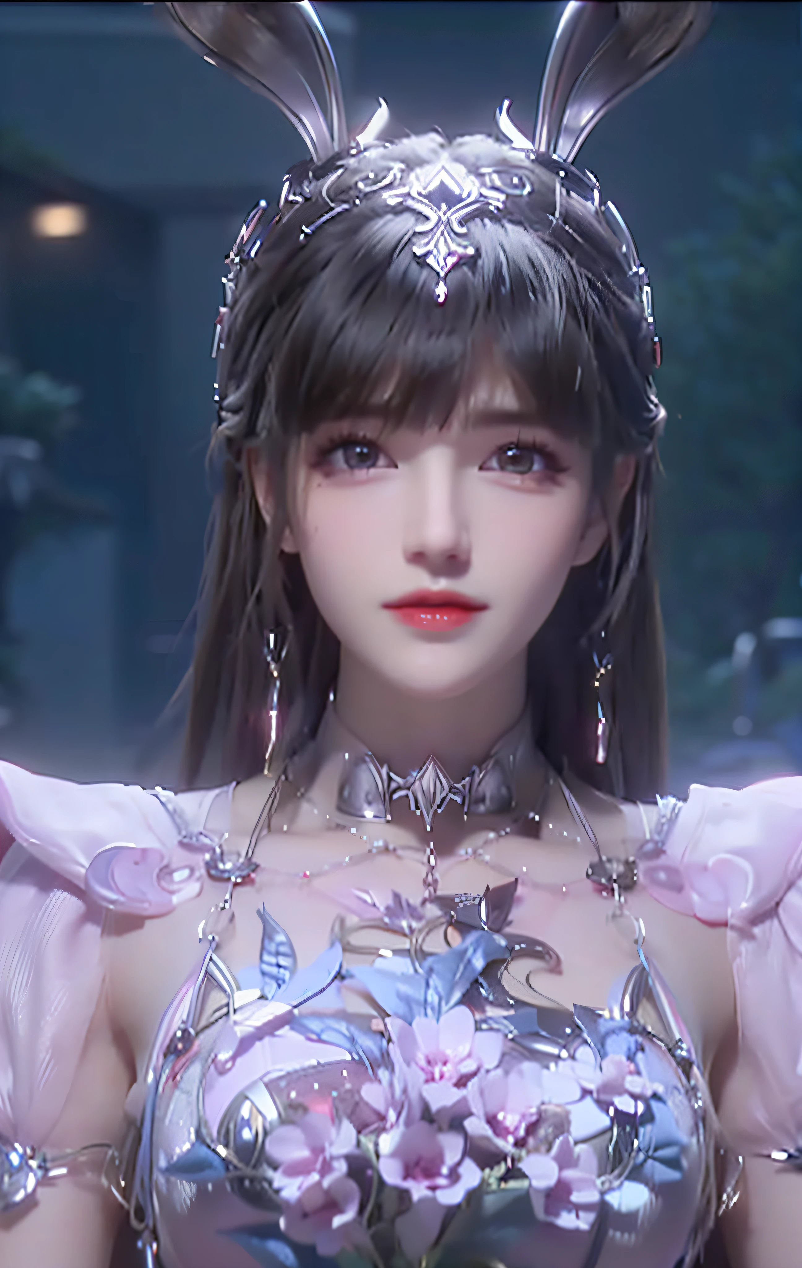 ((Realistic lighting, Best quality, 8K, Masterpiece: 1.3)), Clear focus: 1.2, 1girl, Perfect Figure: 1.4, Slim Abs: 1.1, ((Dark brown hair)), (White crop top: 1.4), (Outdoor, Night: 1.1), City streets, Super fine face, Fine eyes, Double eyelids,