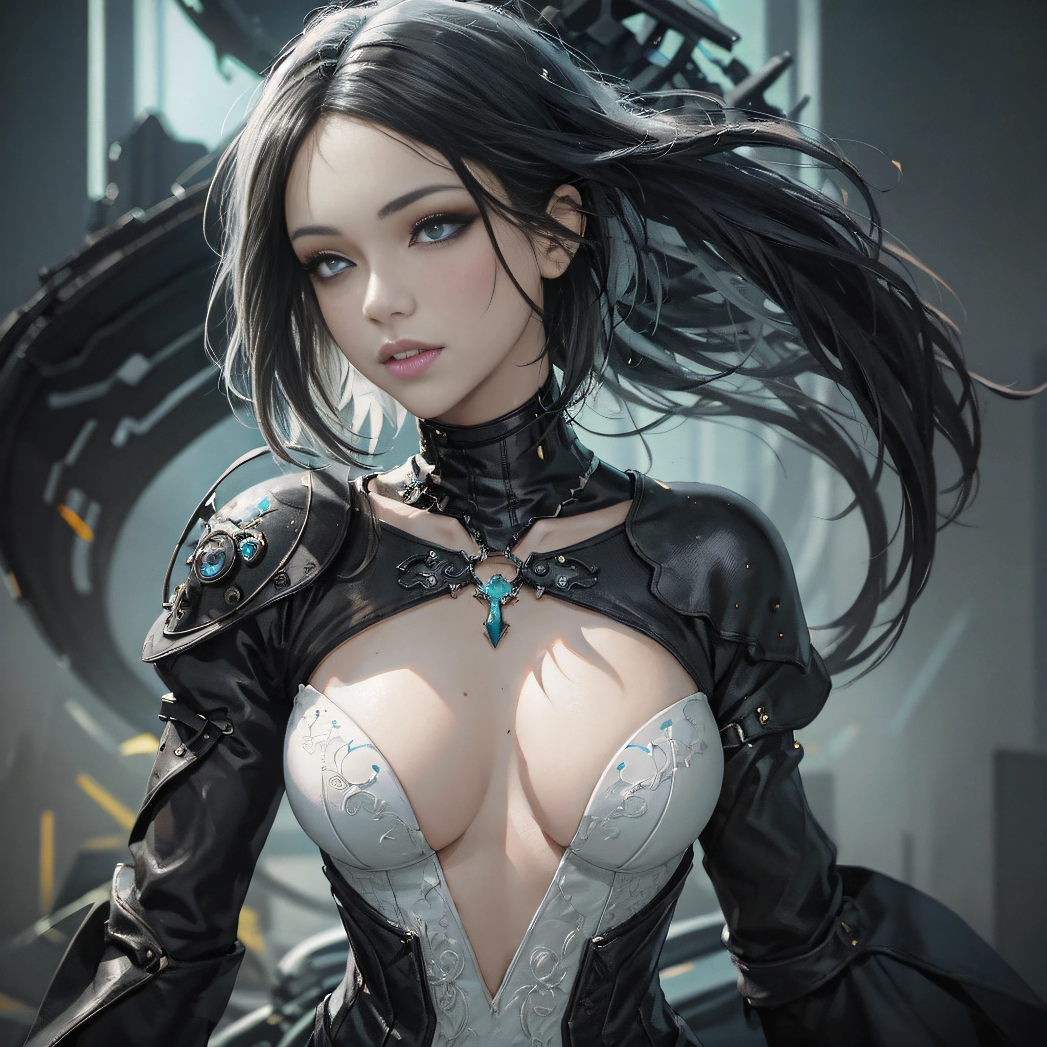 Femme en corset et tenue en cuir posant pour une photo, 2. 5 d CGI Anime Fantasy Artwork, seductive cyberpunk dark fantasy, Fanart Meilleure ArtStation, Ross Tran 8 K, female cyberpunk anime girl, deviantart artstation cgscosiety, WLOP | Artgerm, ig model | Artgerm, digital fantasy art )