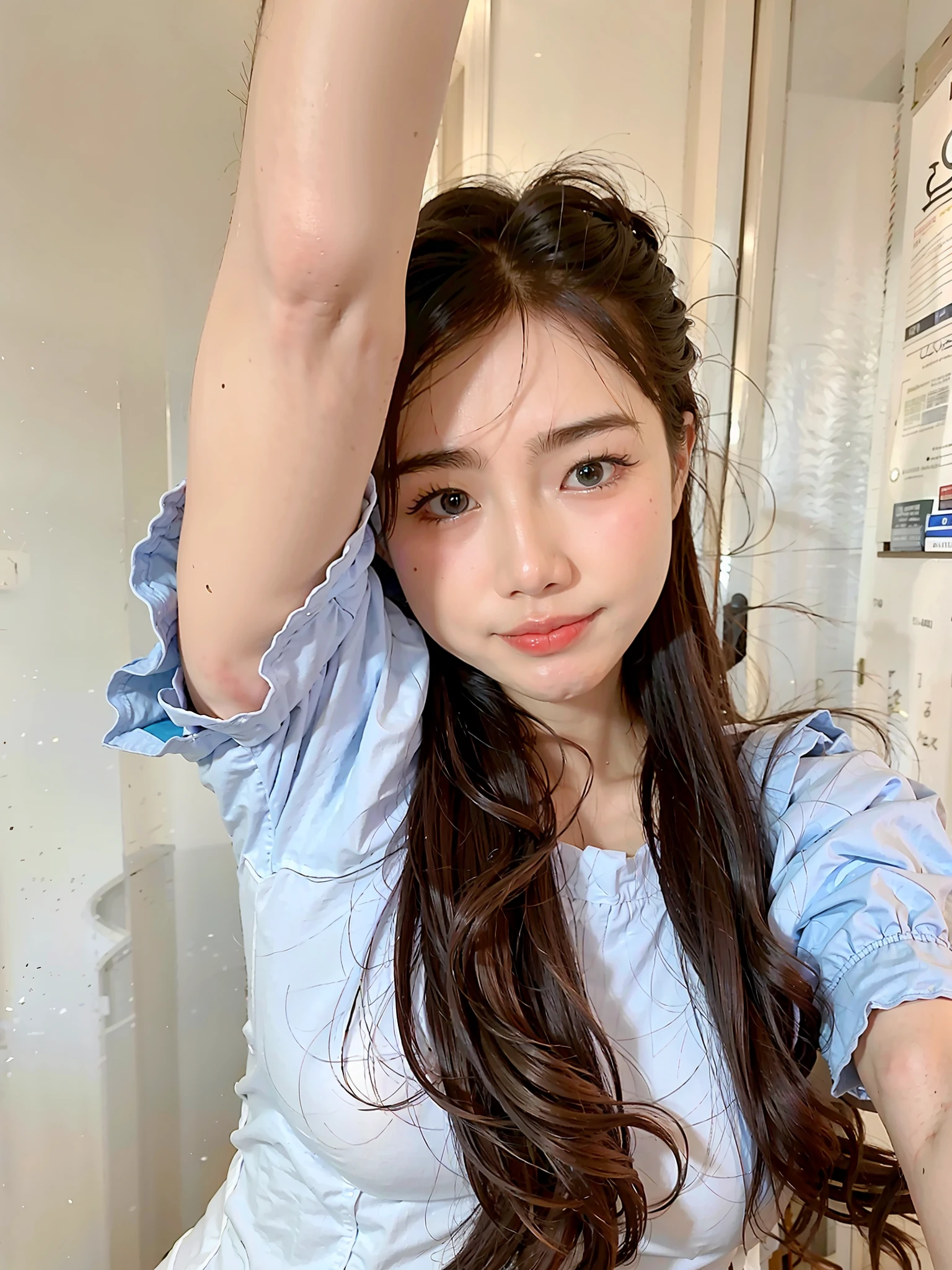 Allafard Asian woman，Long hair and blue shirt pose for photos, Korean girls, xintong chen, 2 7 years old, 2 8 years old, Chinese girl, 2 9 years old, a young asian woman, young cute wan asian face, wenfei ye, 2 3 years old, 2 2 years old, young asian girl, Beautiful Korean Woman