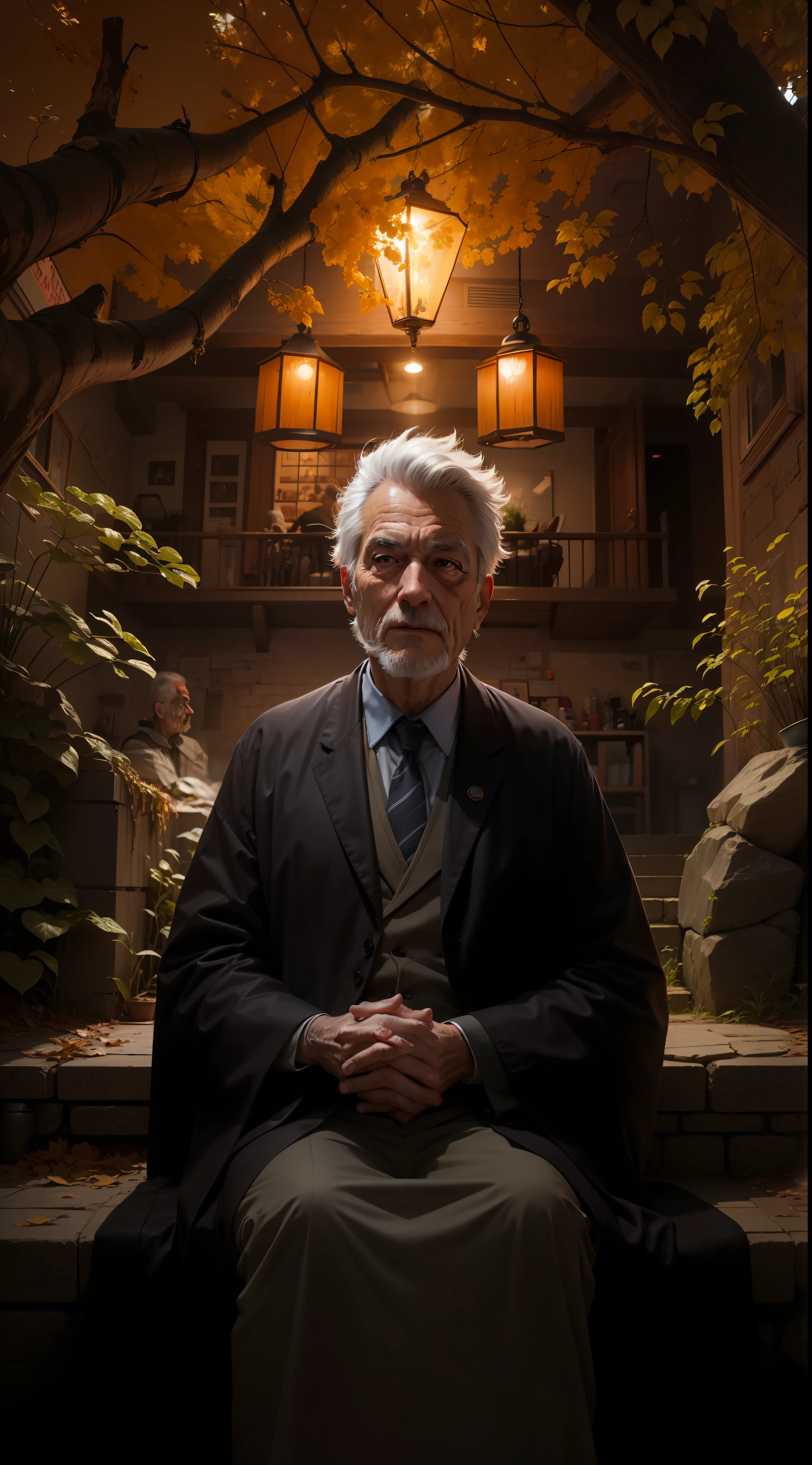 Change to a gray-haired old man