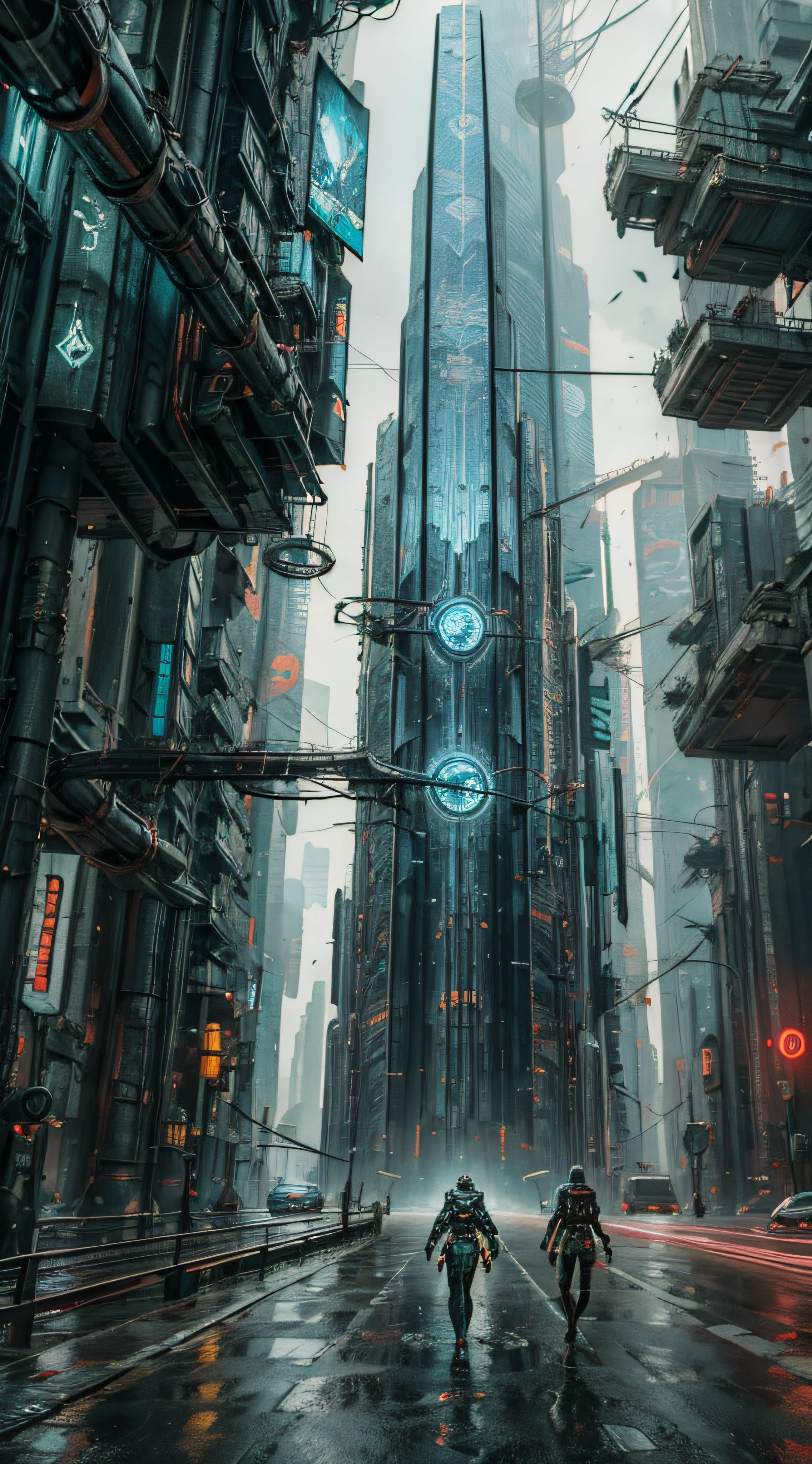 Cyberpunk, futuristic, mechanical aesthetics, complex machinery, high-tech lighting scene of futuristic city in the background, virtual engine 5,