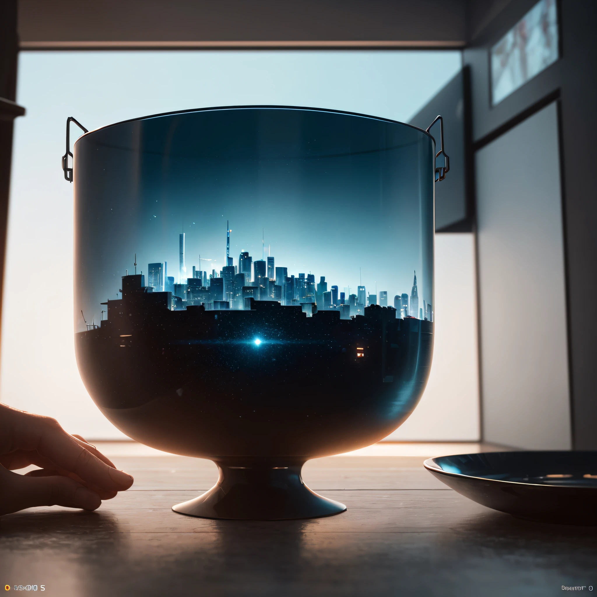 mini sence, (8K, OriginalPhotographs, Best quality, masterpiece:1.2), (Realistic:1.37),(The city of the future), Miniature, landscape, (isometric), glass tank, in bowl, (8K, Best quality, masterpiece:1.2), (Realistic, photo-realistic:1.37), Ultra-detailed,Hyper-detailed photo realism by Greg Rutkowski - H1024W 804 | F16 lens mark 2:2 S 35555 mm film particles:1 realistic high-resolution sharp-focus contrast!Intricate in Unreal Engine 5's cinematic concept film masterpiece Octane、Detailed atmospheric refractive illumination shows the CGSociety trend