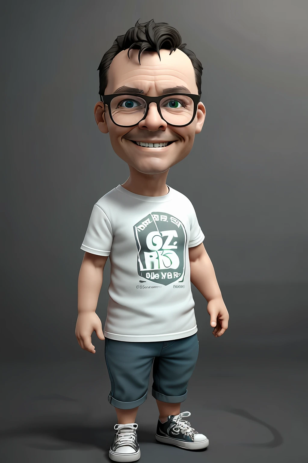 guttonerdvision6, CBZBB, 45-year-old man with glasses, estilo chibi, personagem, Pescador, pequeno, Nice, arte desviante, Artstation on trend, Arte Digital, detalhado, Pescador, realista, Humanoid, personagem, tiny, Cinematic sho, cinematic lights, homem, parece feliz, 3d