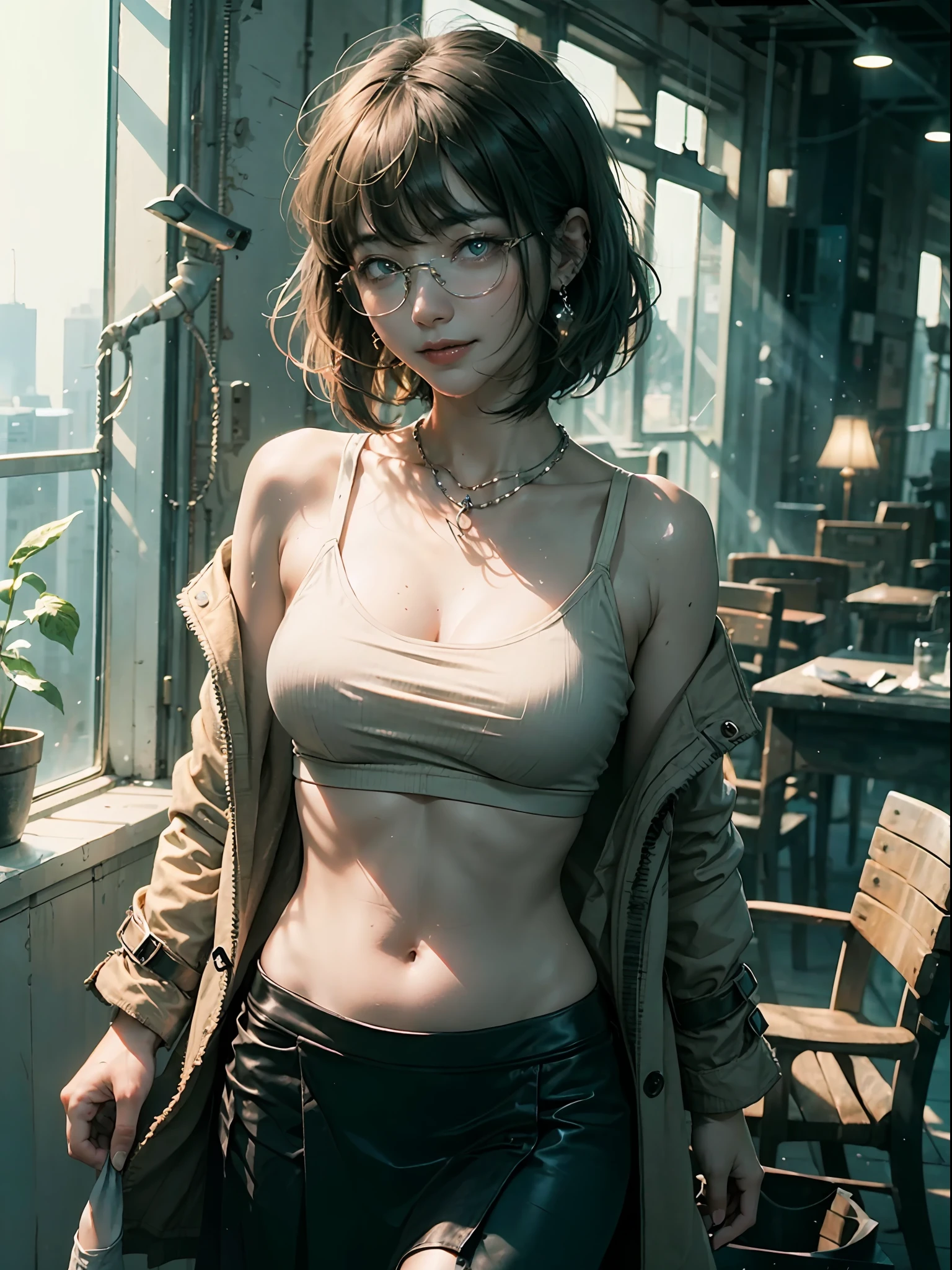 (lora:mwangzt:0.7),(extremely detailed CG unity 8k wallpaper), (masterpiece), (best quality), (ultra-detailed), (best illustration), (best shadow), (photorealistic:1.1),(PureErosFace_V1:0.8),(taiwanese cute girl),(taiwanese sexy lady),(taiwan gorgeous milf),real human skin, lens flare, shade, backlighting, depth of field,natural lighting,indoor,dark lighting, hard focus, film grain,1girl,,best quality, ultra-high res,(detailed eyes:1.4),brown eyes,slight side head, seductive smile, very happy,cute, showing waist, showing belly button, solo focus, full body,(short wavy bob blonde haircut),(beige Blazer coat),(white tight tank top bra),(large breasts),(saggy breasts),(short wavy bob haircut),(back pony tail hair)(showrt black skirt),facing down, look down,close up,cowboy shot,Depth of field, blurred background,18 y.o, solo,glossy skin,cutea,close mouth,wearing diamond necklace,(night:1.4),(see-through clothes),(rimless glasses),(dark environment) --auto