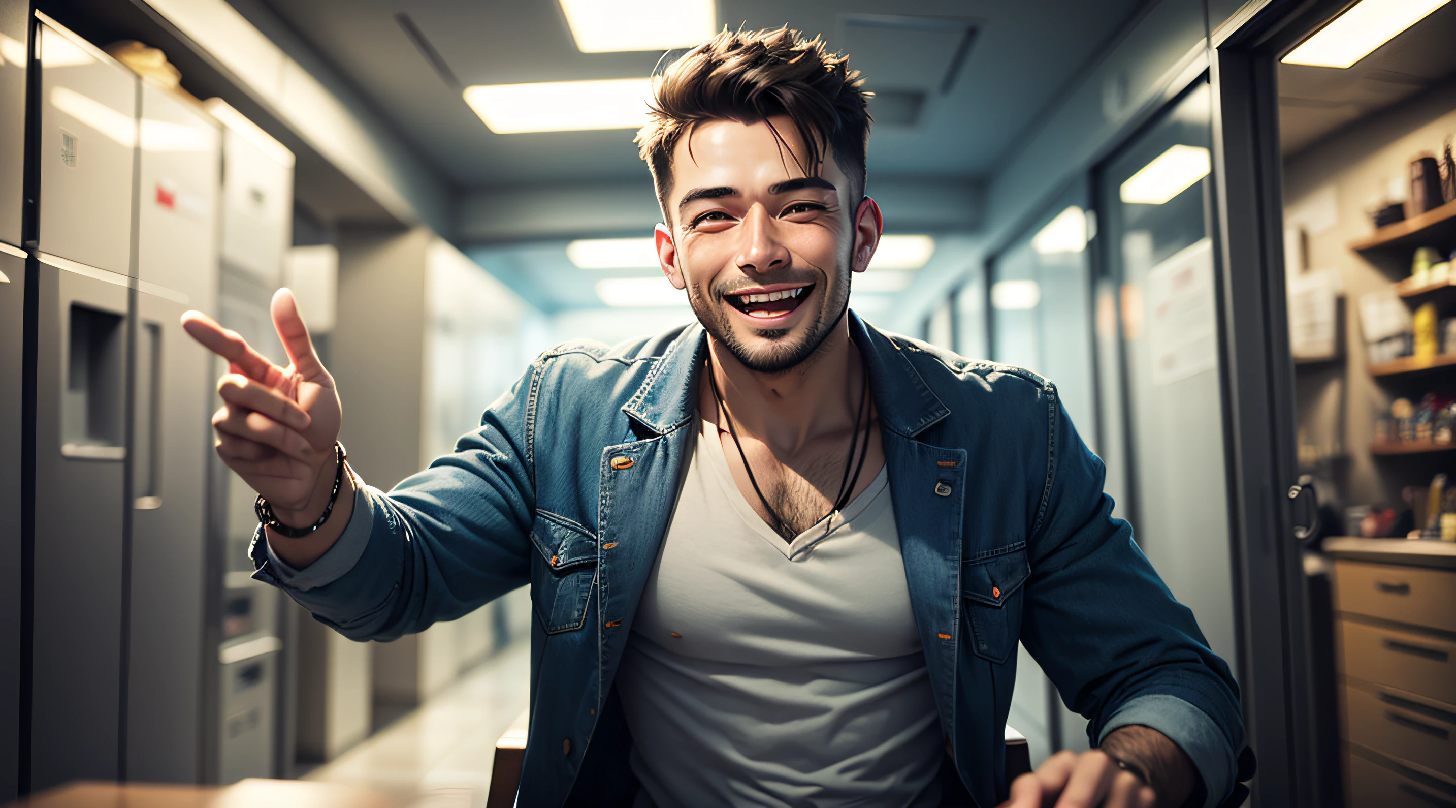 man with happy feeling --auto
