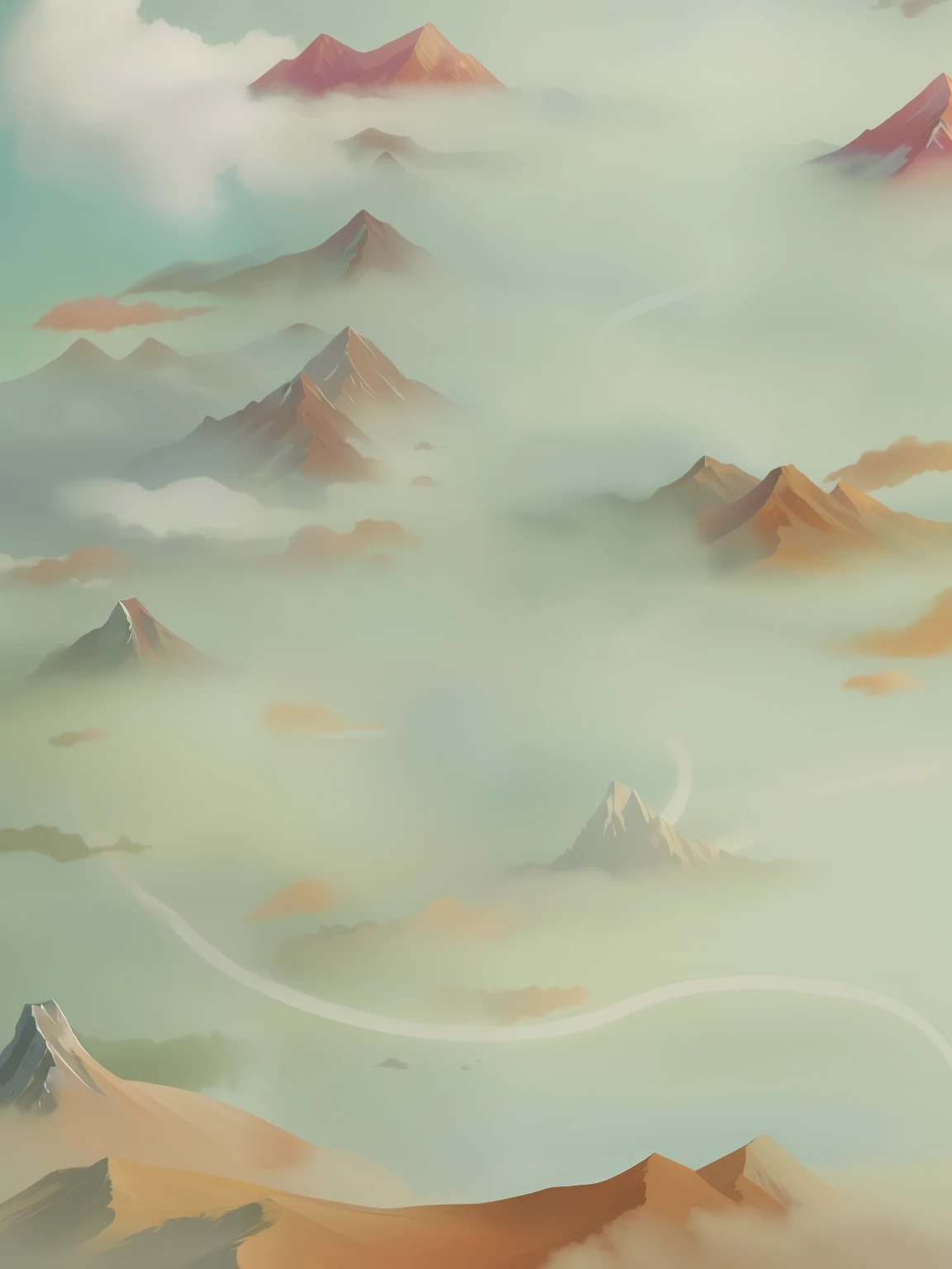 The Masterpiece,best possible quality,Vector illustration,Chinese wind,mappa,yama,steins,mountain road,Cloud,Auspicious clouds,