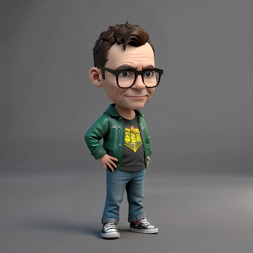 guttonerdvision6, CBZBB, 45-year-old man with glasses, Estilo Chibi, personagem, Pescador, pequeno, Nice, arte desviante, Artstation on trend, Arte Digital, detalhado, Pescador, realista, Humanoid, personagem, tiny, Cinematic sho, cinematic lights, Homem, parece feliz, ..3d