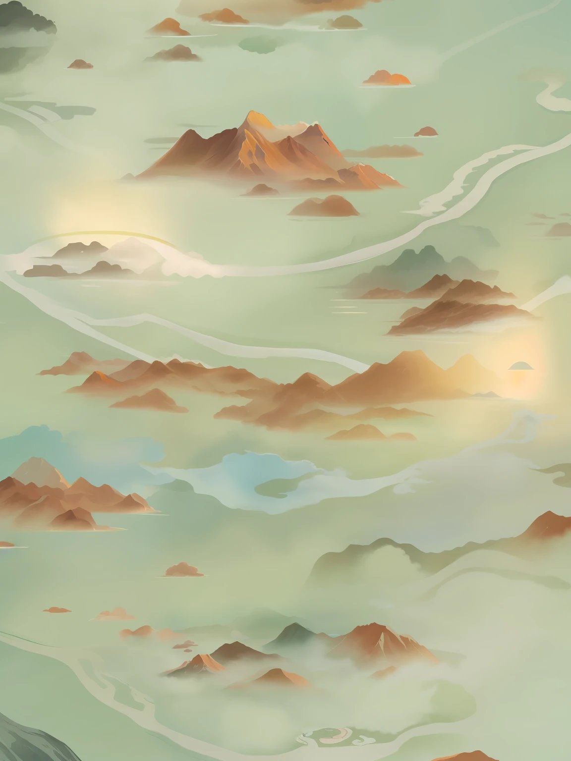 The Masterpiece,best possible quality,Vector illustration,Chinese wind,mappa,yama,steins,mountain road,Cloud,Auspicious clouds,