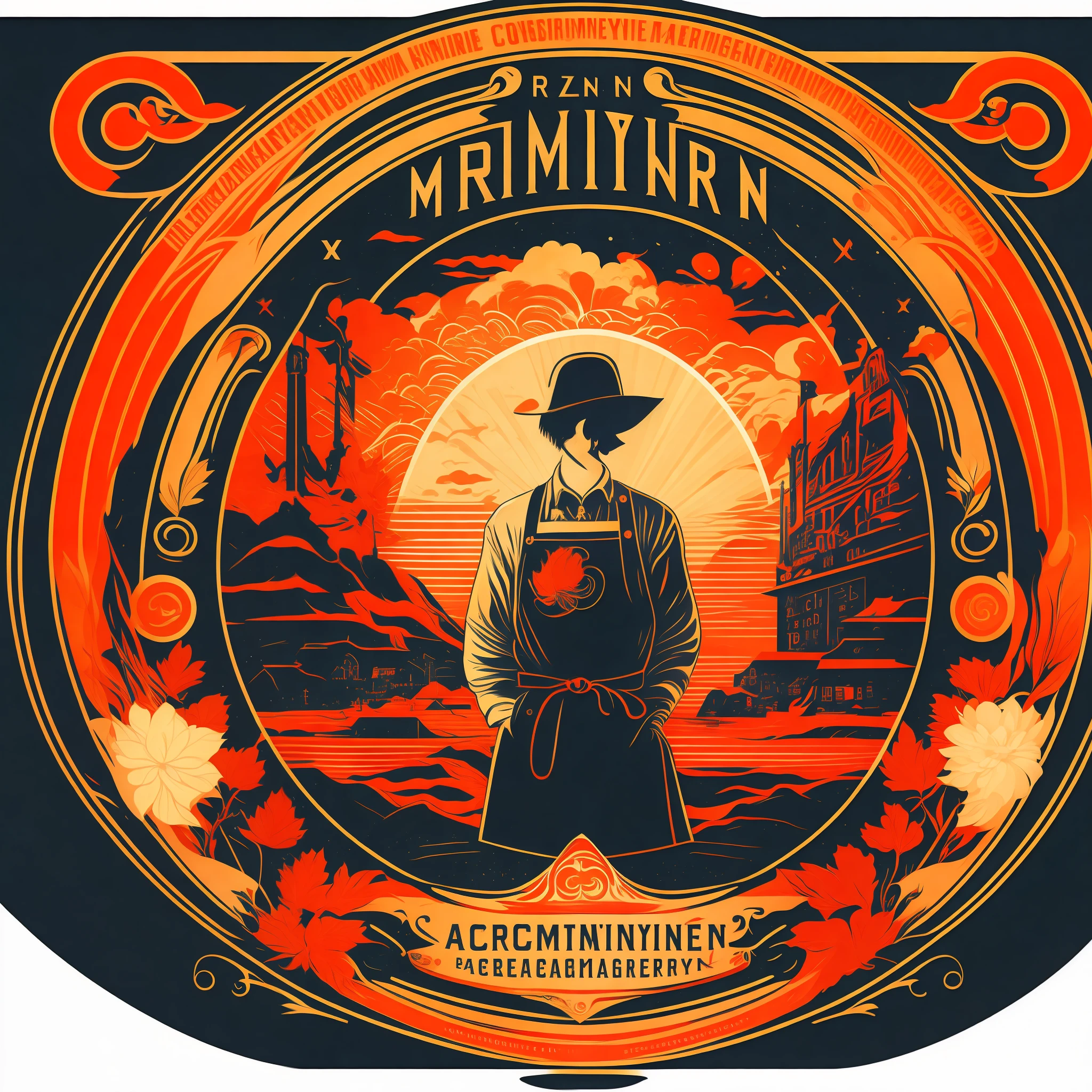 Apron,Magnificent composition,CD-jacket design、rzminjourney、Vector art,epron