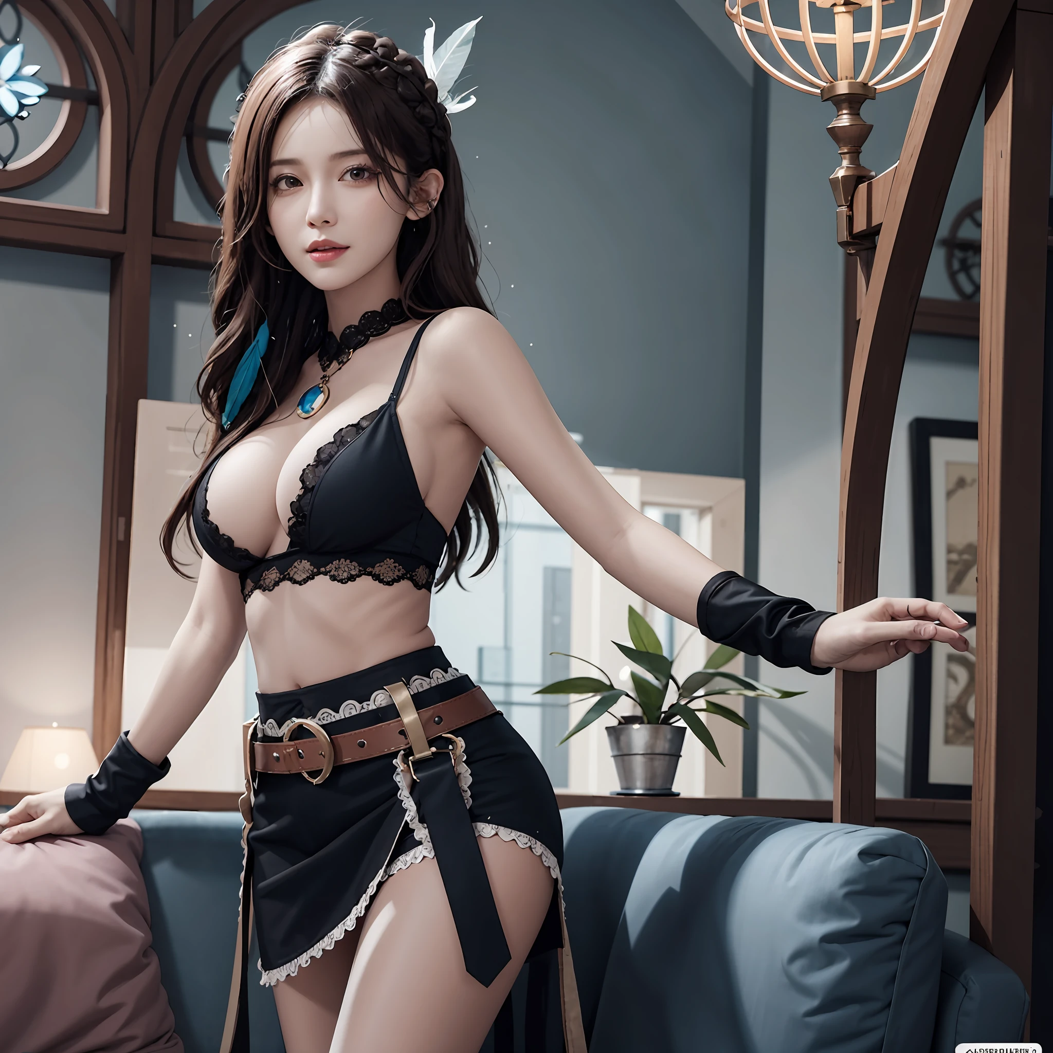 (Hyper-realistic) , (illutstration), (Increase the resolution), (8K), (Extremely-Detailed), (best illustrations), (beautiful detailed eyes), (best qulity), (super cum-detailliert), (The Masterpiece), ( wallpaper), (Detailed face), 独奏,1girl with big breasts, looks at the viewer, exquisite detailing, Detailed face, in dark, deep-shadows, lowkey,pureerosfaceace_v1, Smile with,long way hair,Black shawl straight hair,46 points oblique bangs (lady eye glass: 0.5)(heavy metal eye glass:0.2 )glossy lips,boobs shot:0.8 , video game , little sweat:0.5,wet clothes are slightly transparent :0.3 (sit single sofa : 0.1)(drunk face flushed:0.6)(holding a folding fan with colorful detial feather )(fluorescent clothing)(right index finger touch lips:0.6)(hand behind head:0.2), (one eye wink:0.8) (Detailed rich feathered belt)(star mark on face: 1.5) (perfect face:1.5) (1 girl:0.6)(two girl:0.1)photorealistic (back wrap skirt)(white and color hair:1.2) ,angel ring on head , sakura skirt,(petal fly:1.1) angel ring on head , silk scarf wrapping flying (show lace panties: 0.7), big eyes, (Busty boobs:0.8) (perfact Busty boobs : 0.5), shadow on body,lifted up , (moon and many star in the background), ((look at top)), smiling, (two color hair mix), (dancing), active, best anatomy: 1.6, Unreal Engine 5, best quality, very detailed, detailed background, , Best Anatomy, Illustration, Ultra HD, RAW, (PureErosskin_V1:0.0), (ulzzang-6500-v1.1:0.0), Wildcard Prompt: (Masterpiece), (Best Quality ), ((super detailed)), illustration, (detailed light), cinematic light, cute girl, flying hair, playful smile, light hair, pastel painting, art nouveau, In Full Growth, Cinematic Light, Ultra Detailed, Detailed Face, Realistic Face, Detailed Eyes, Realistic Eyes, Sweet Lips, Bright Smile, ((Flying Hair: 1.1, Sharp focus, handsome, long-legged, thin, professional lighting, rendered eyes, hair accessories, (Asian Idol), architecture, birds and butterflies and bubbles in the air, lower boobs, navel, cele