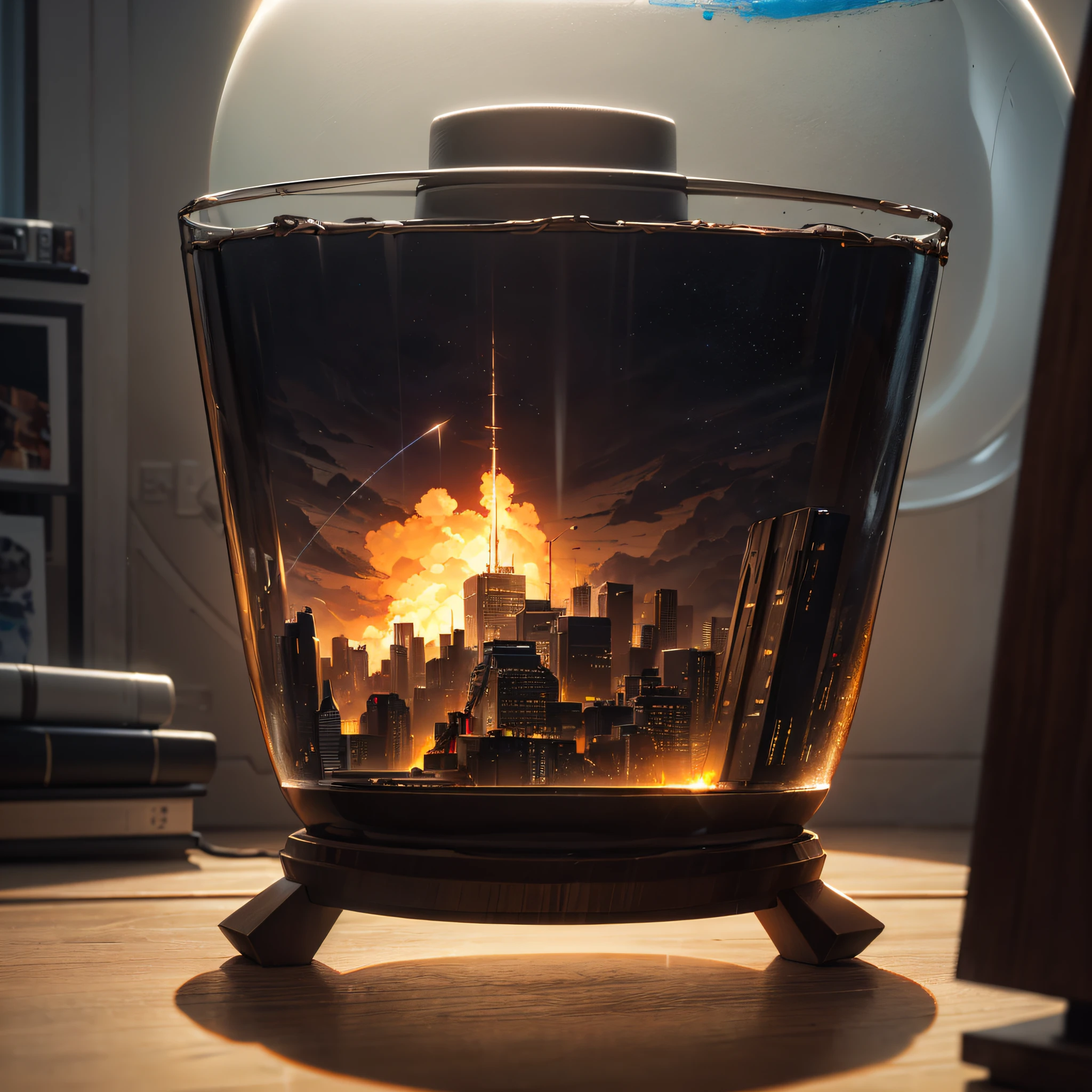 Mini, (8K, Original Photo, Best Quality, Painting:1.2), (Realistic:1.37), (Future City), Miniature, Landscape, (Isometric), Glass Jar, In a Bowl, (8K, Best Quality, Painting:1.2), (Realistic, Photorealistic :1.37), Hyperdetailed, Hyper-Detail Photo Photorealism by Greg Rutkowski - H1024W 804| F16 Lens Marker 2:2 S 35555 mm Film Particles: 1 realistic high-resolution sharp-focus contrast! The intricate, detailed atmospheric refractive lighting in Unreal Engine 5's cinematic concept film masterpiece, Octane, reflects the CGSociety trend