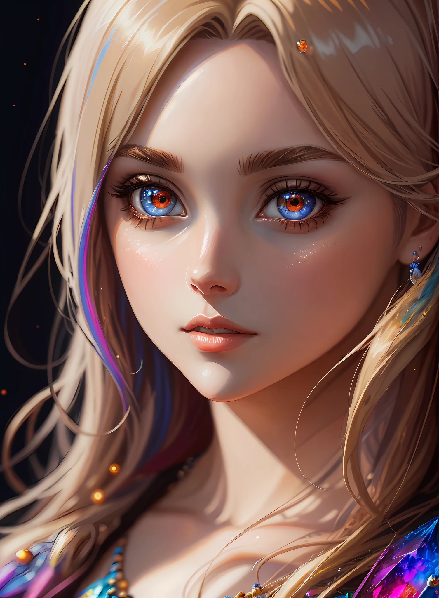 ((Best Quality)), ((Masterpiece)), (Real), (Detail),Anime Style, (1 woman) Close-up of blonde pretty woman, beautiful and moisturized eyes like crystal clear glass, face without makeup, 4K high-definition digital art, stunning digital illustrations, stunning 8K artwork, colorful digital fantasy art, colorful and bright, Beautiful Digital Artwork, Colorful Digital Painting, Digital Anime Art, Portrait of Beautiful and Pretty Woman, 8K HD Digital Wallpaper Art, Digital Painting