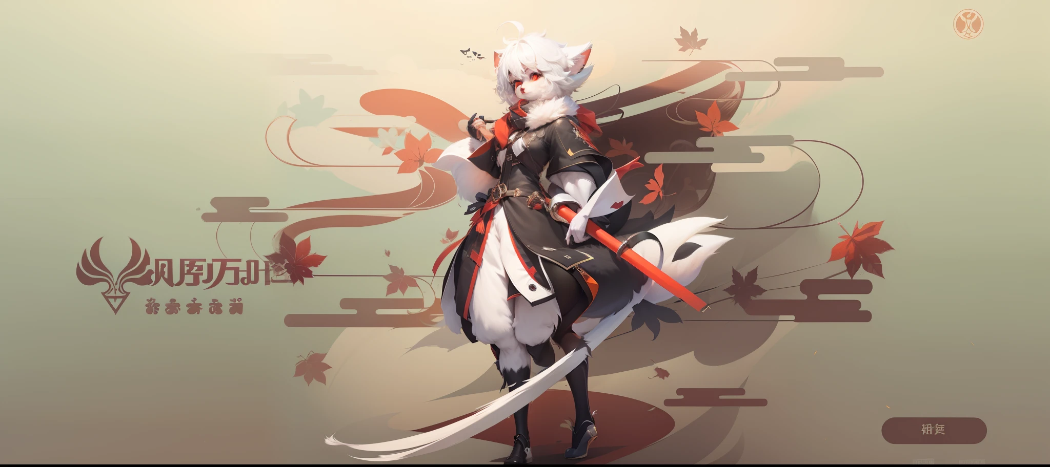 (Dark environment:0.8),Masterpiece,High quality,abstract res,digtial painting\(artworks\), By Dagasi, Yupa,Kiyosan,(anthro,Fluffy fur,Character focus:1.1),anthro male cat,Short hair,portrait , Bright eyes, the panorama, Character focus.(Detailed background:0.7), 独奏, shaggy, Furry female, female focus, anthr,(Full body fur, Fluffy tail, Red fur, Red eyes, White hair:1.2),