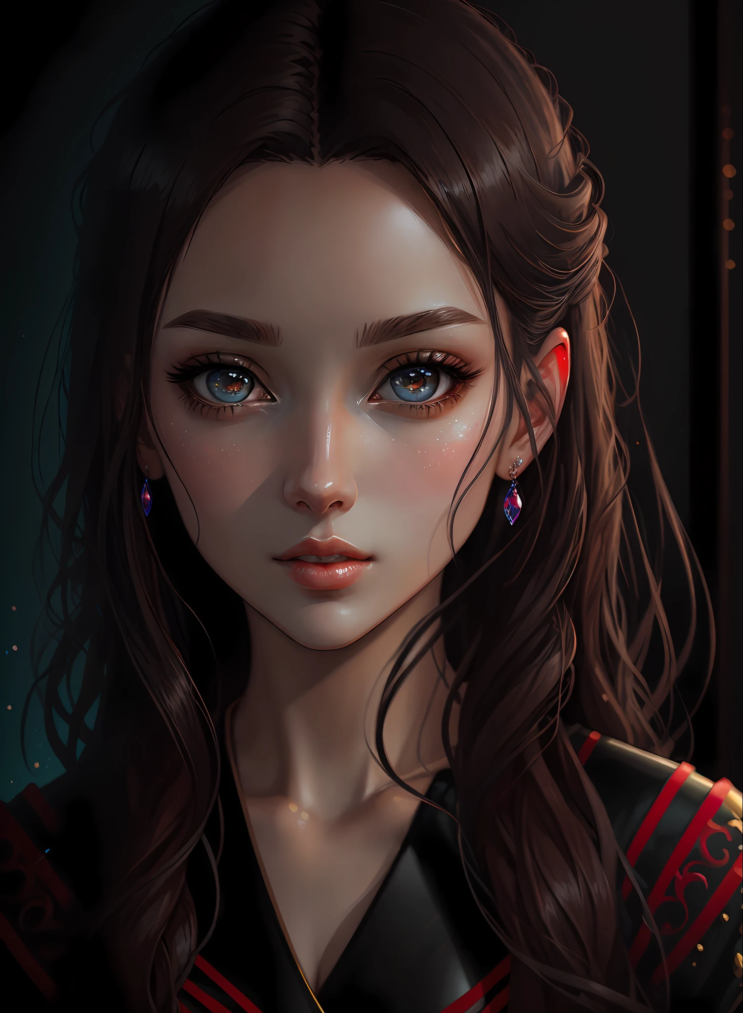 ((best qualiy)), ((The Masterpiece)), ((Realstic)), (full details),anime stile、 (a 1 woman)Close up portrait of cute woman with dark hair、Beautiful and moisturized eyes like crystal clear glass、Face without makeup、4K high-definition digital art、stunning digital illustration、Stunning 8K artwork、colorfull digital fantasy art、Colorful and bright、Beautiful digital artwork、Colorful Digital Painting、digital anime art、Portrait of beautiful and pretty woman、8K HD Digital Wallpaper Art、digitally painting