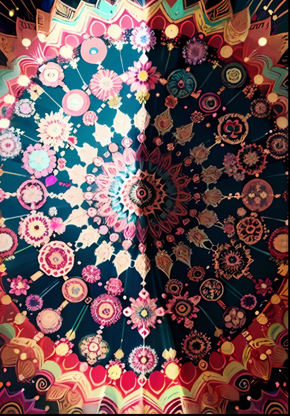 saturated colors, psychedelic image, LSD, mandala, fractral, fantasy, body painting --auto --s2