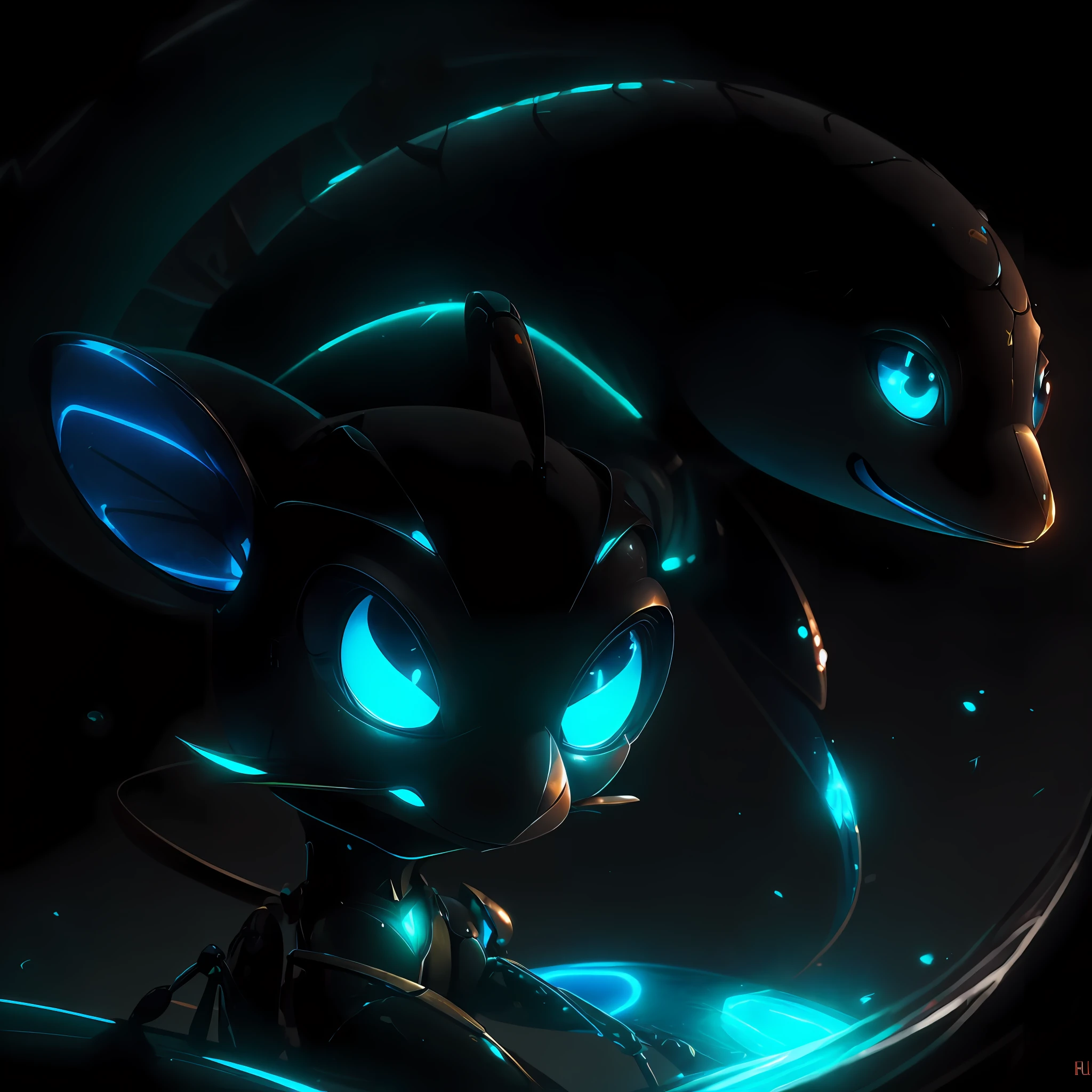 Cartoon ant with beautiful blue eyes, glow, 4k, High-precision parts --auto