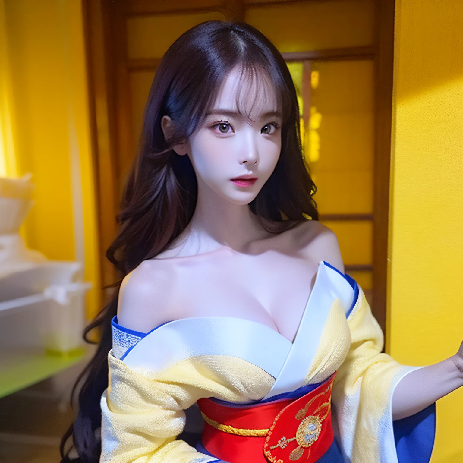 Multiple girls, Yae Miko, Raiden Shogun,dress(8K, OriginalPhotographs, Best quality, Masterpiece:1.2), (Realistic, photo-realistic:1.37), Professional lighting, Photonic mapping, radiosity, Physically-based rendering