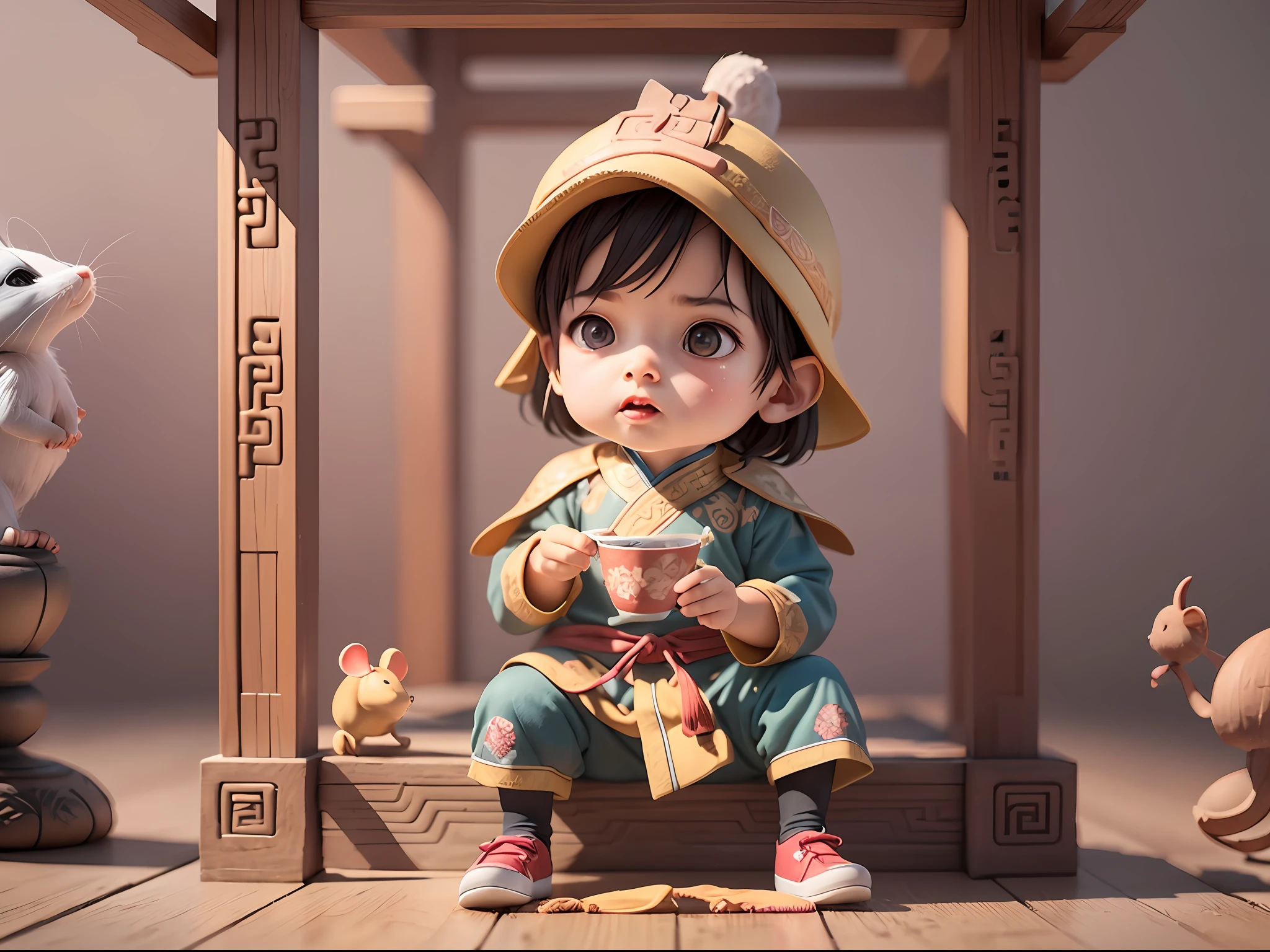 A ,Full of doubts,Smell a rat,standup,Ancient Chinese style,art stations, .......CGI_animated