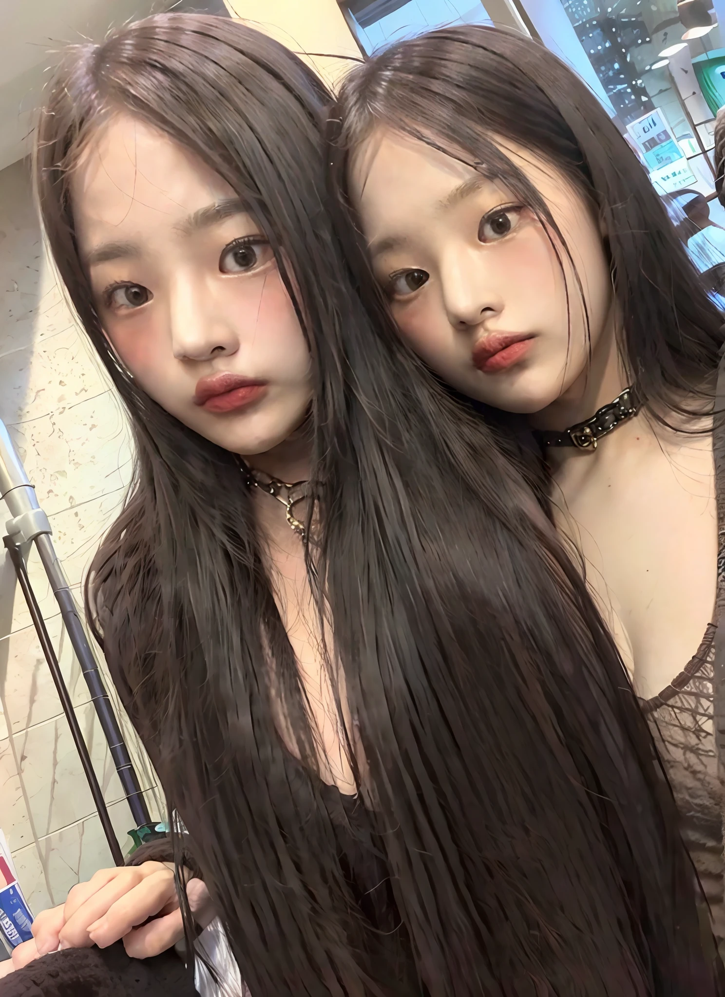 njminji, (Best quality, 8k, 32k, Masterpiece, UHD:1.2),Photo of Pretty Japanese woman, 1girl, (medium dark brown hair), looking at viewer, double eyelid, medium breasts, cleavage, solo focus, off shoulder, wearing thin straps tight deep v neck mini dress,at night, inside car passenger seat,quiet city street outside
((detailed face)), (detailed eye)