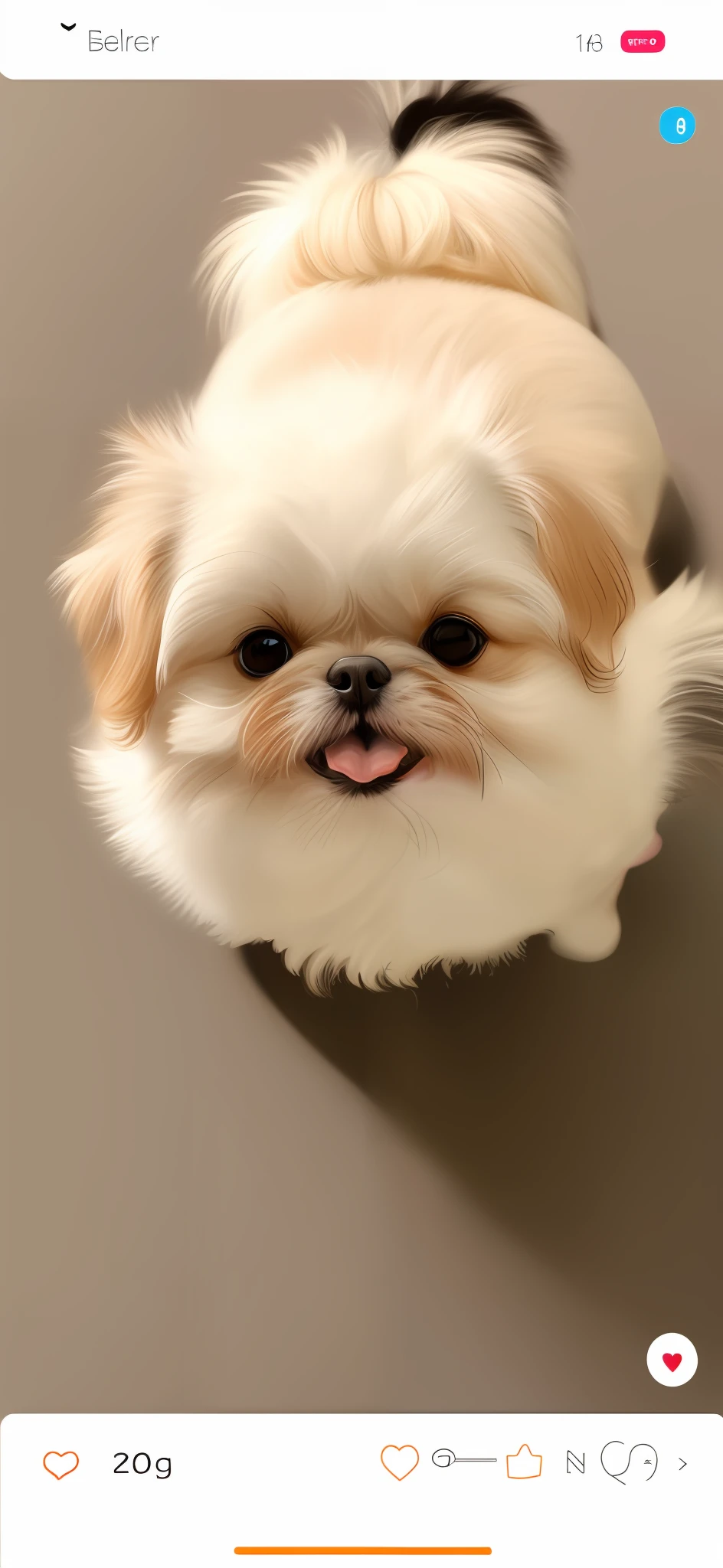 Facial folds improve a little flatter，Sticking out his tongue happily