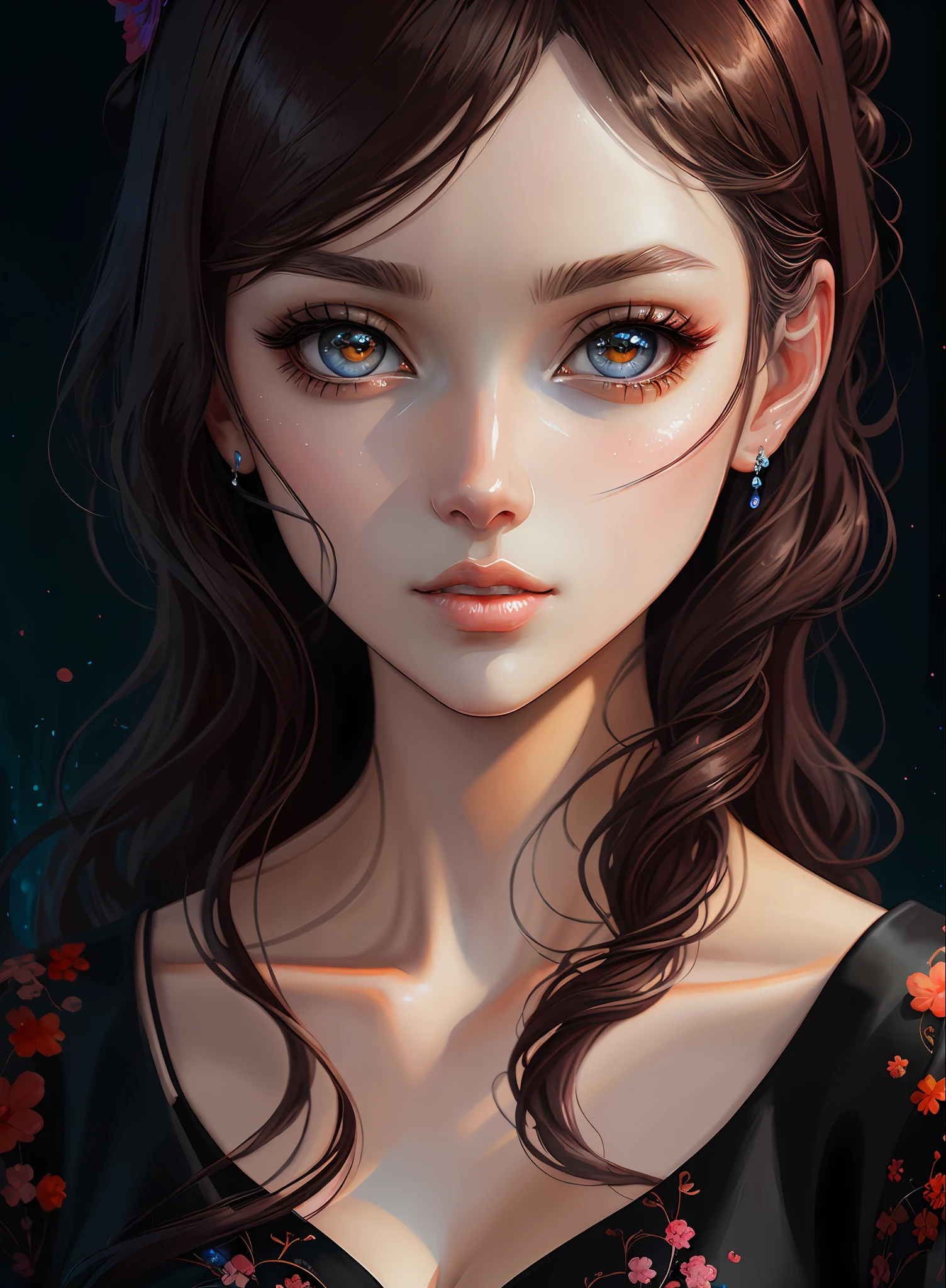((best qualiy)), ((The Masterpiece)), ((Realstic)), (full details),anime stile、 (a 1 woman)Close up portrait of cute woman with dark hair、Beautiful and moisturized eyes like crystal clear glass、Face without makeup、4K high-definition digital art、stunning digital illustration、Stunning 8K artwork、colorfull digital fantasy art、Colorful and bright、Beautiful digital artwork、Colorful Digital Painting、digital anime art、Portrait of beautiful and pretty woman、8K HD Digital Wallpaper Art、digitally painting