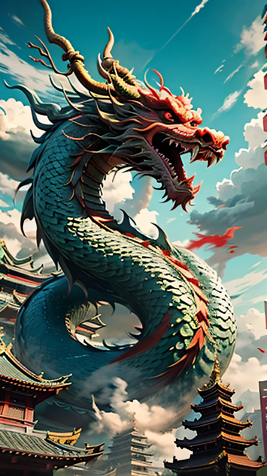 A white-clothed swordsman with a sword, facing a dragon, Chinese painting style, --auto