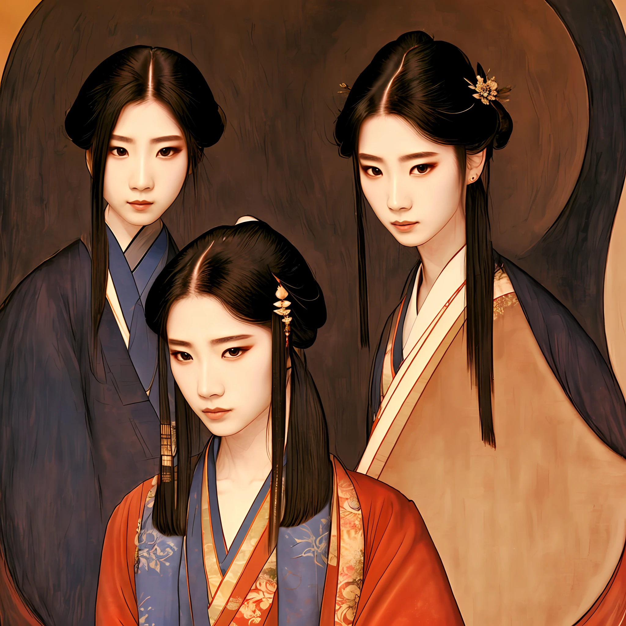 Hanfu，A female，looks at the viewer --auto