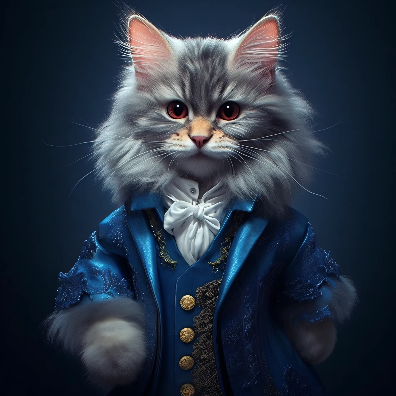 white humans, Tim Burton, A cat of Pianist, and A mouse of Dancer , Both are wearing tailcoats --auto