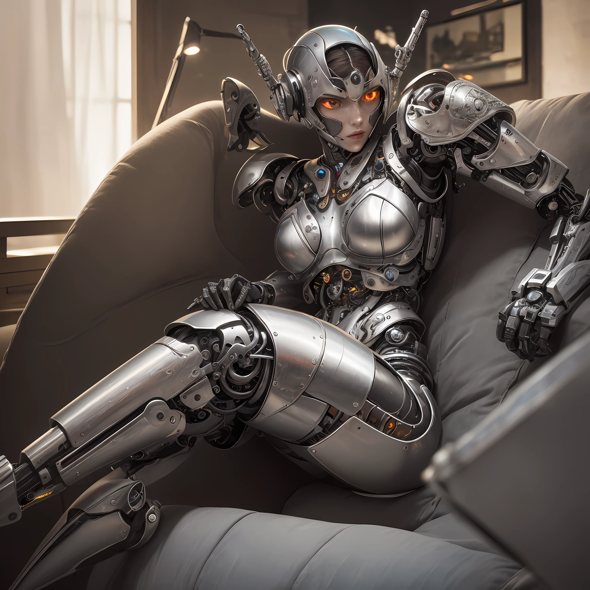 Cute Murazora, The whole body is made of metal, (A cyborg:1.1), ([tail | Detailed wire]:1.3), (intricate detail), HDR, (intricate detail, hyper-detail:1.2), Cinematic Frame, vignette, in the center, “Hyper-realistic textures," "Exact Details,” “Realistic still life,” “Realistic portraits,” “Realistic landscapes."
