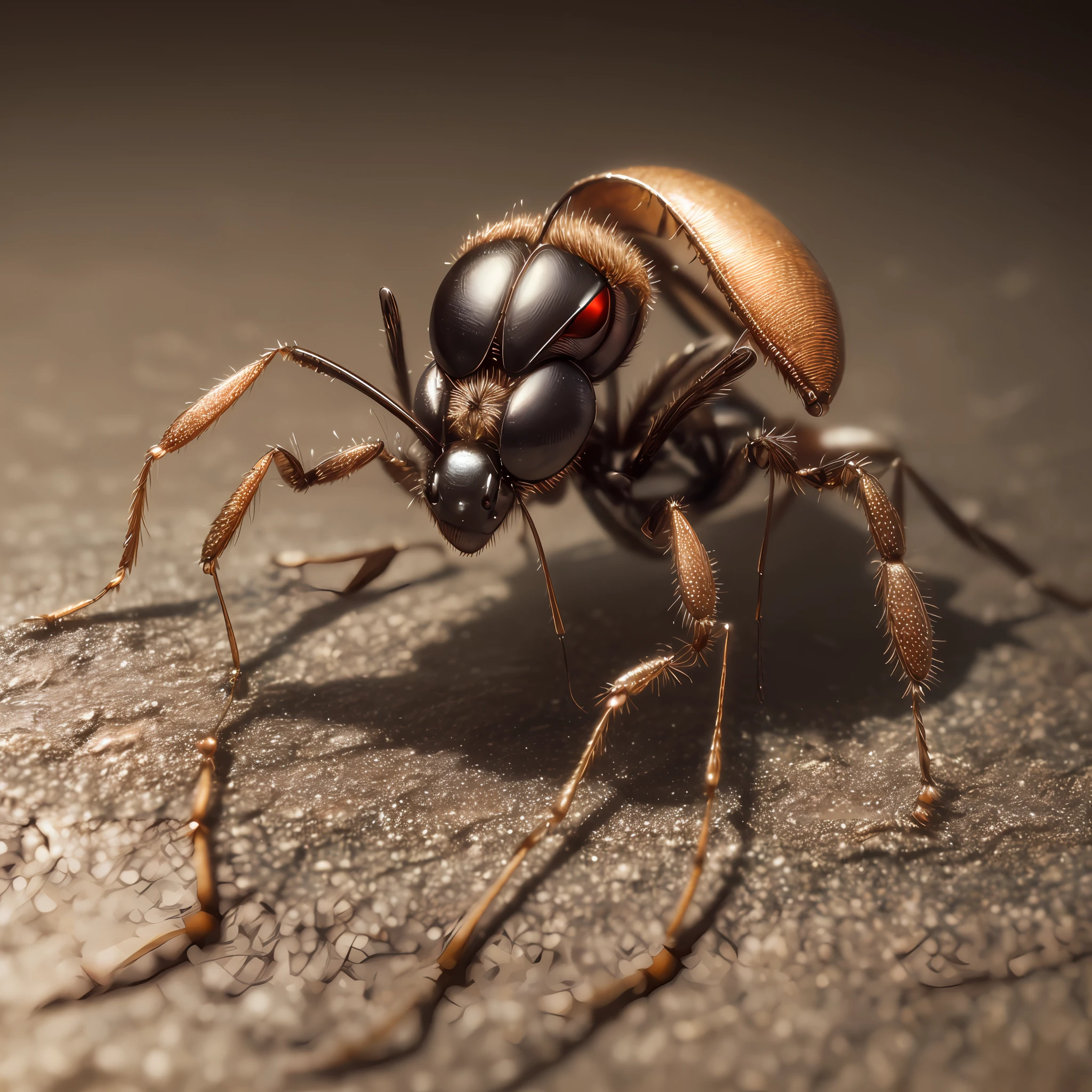 Cute insect ant, The whole body is made of metal, (A cyborg:1.1), ([tail | Detailed wire]:1.3), (intricate detail), HDR, (intricate detail, hyper-detail:1.2), Cinematic Frame, vignette, in the center, “Hyper-realistic textures," "Exact Details,” “Realistic still life,” “Realistic portraits,” “Realistic landscapes."