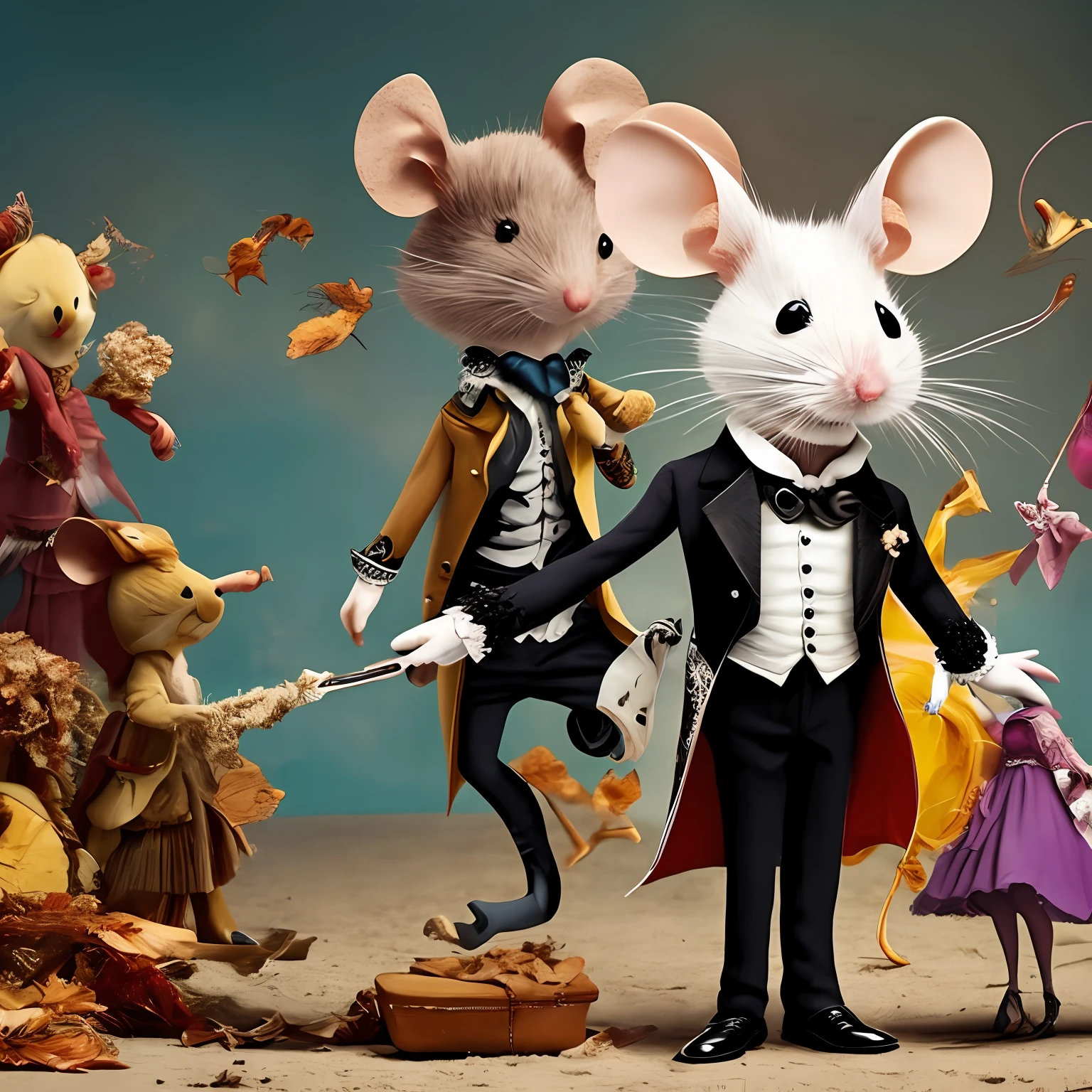 white humans, Tim burton, A mouse of Dancer , Wearing a tailcoat