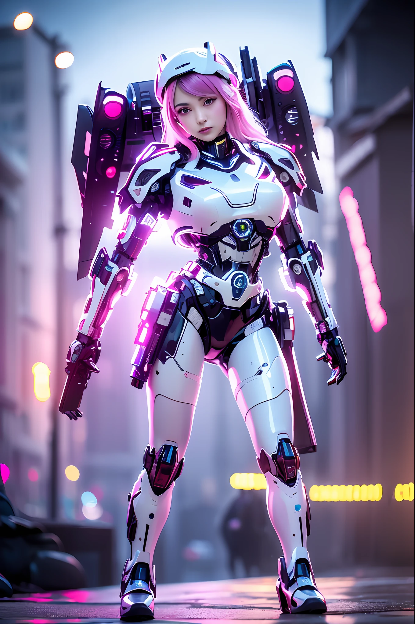 masterpiece, best quality,
1girl,ives girl,Mecha,beautiful lighting,(Neon Light:1.2),(Night:1.5),